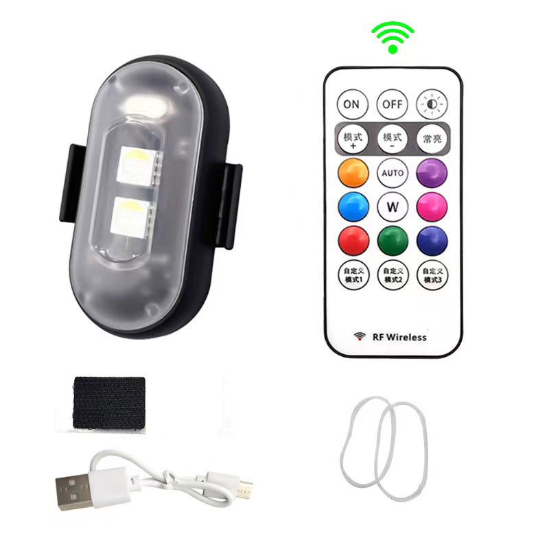  RGB Led Aircraft Strobe Light Remote Wireless Motorcycle Flash Light Warning Lights for Aircraft Airplane Helicopter Bike Car