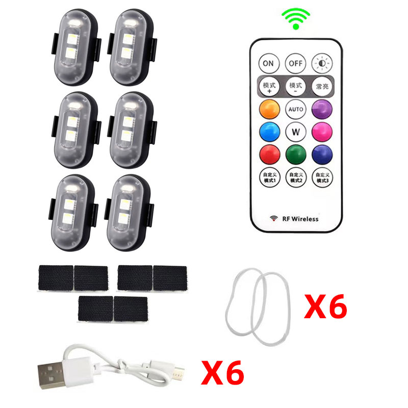 (1 PCS)  RGB Led Aircraft Strobe Light Remote Wireless Motorcycle Flash Light Warning Lights for Aircraft Airplane Helicopter Bike Car