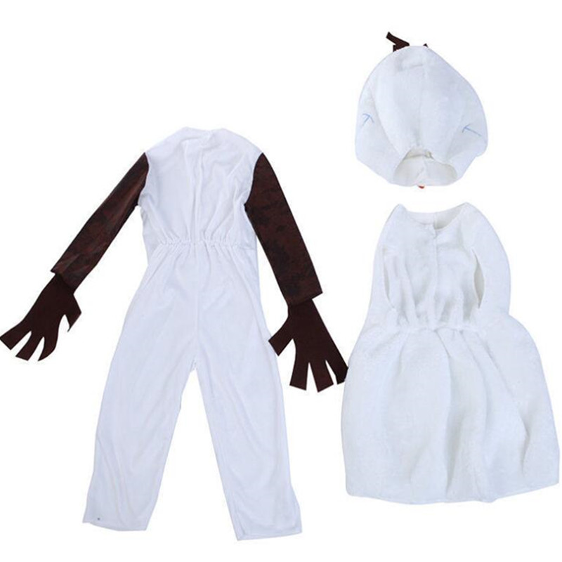 (L) 3-9Y Kids Olaf Snowman Costume Cartoon Character Dress Up Party Outfit for Christmas New Year Celebration Birthday Gift with Hat