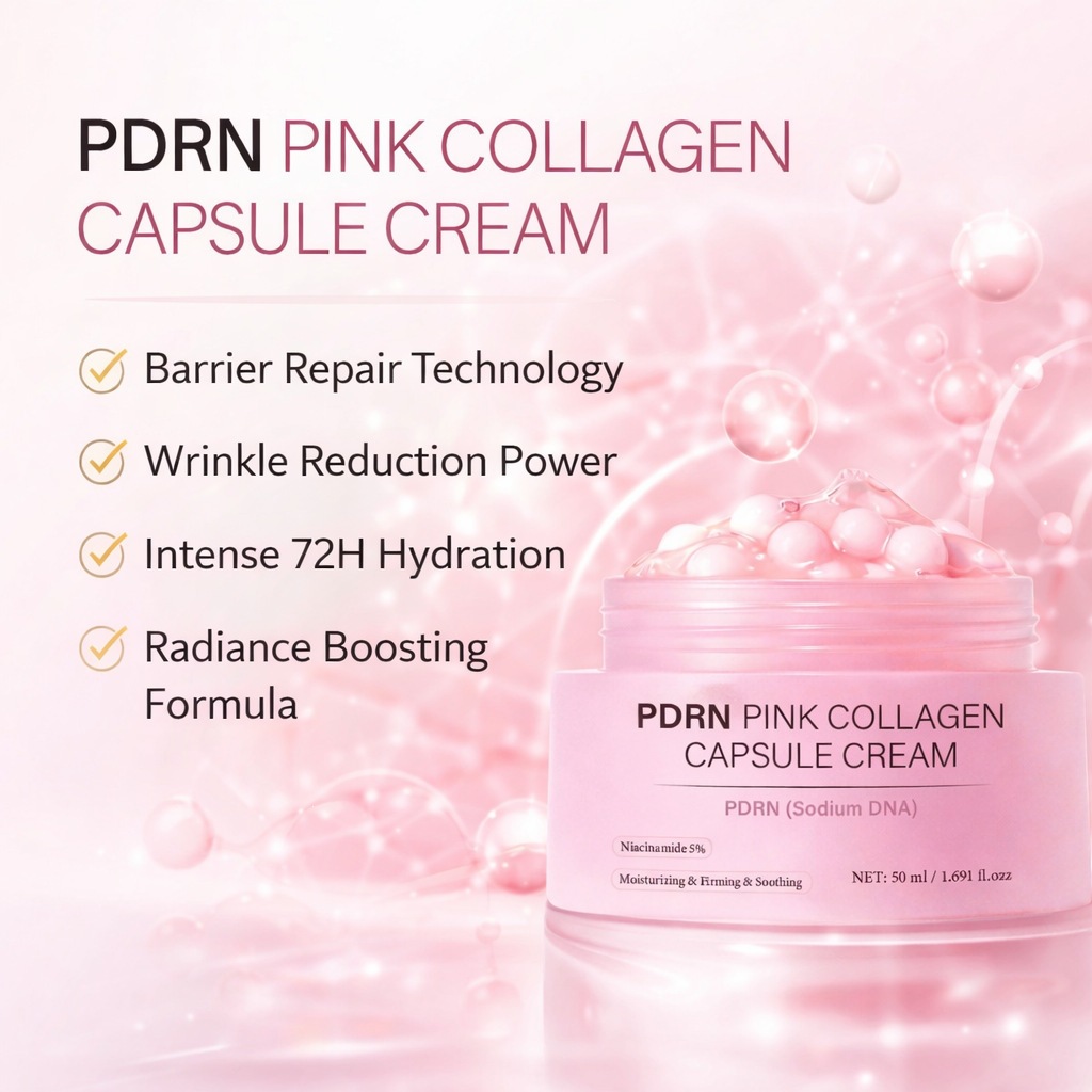 PDRN Pink Collagen Capsule Cream For Firming Hydrating And Skin Revitalizing Daily Nourishing Face Cream 50g