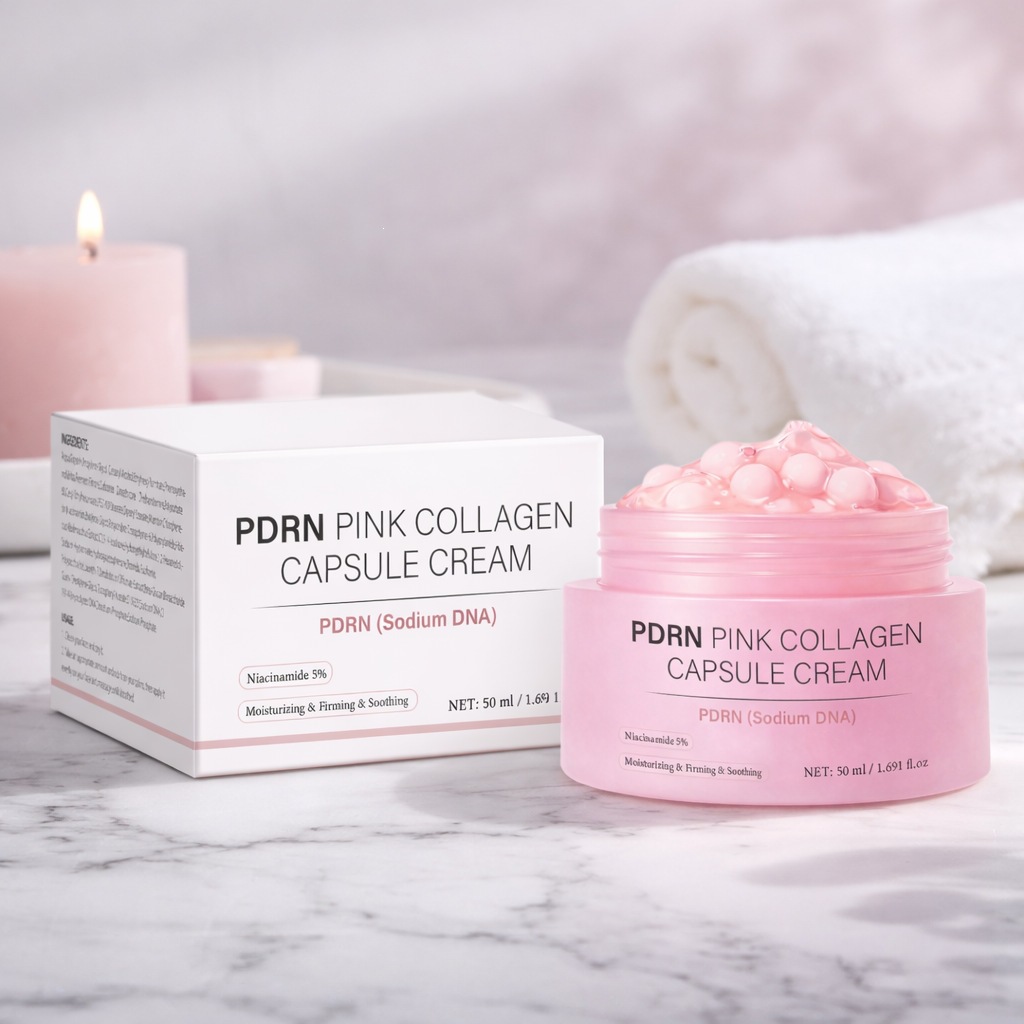 PDRN Pink Collagen Capsule Cream For Firming Hydrating And Skin Revitalizing Daily Nourishing Face Cream 50g
