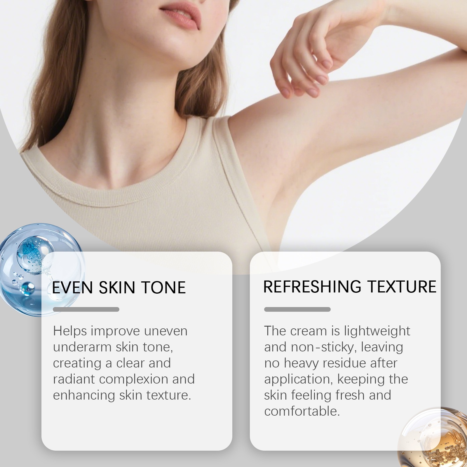 Underarm Care Cream For Gentle Cleansing Odor Control And Long Lasting Freshness