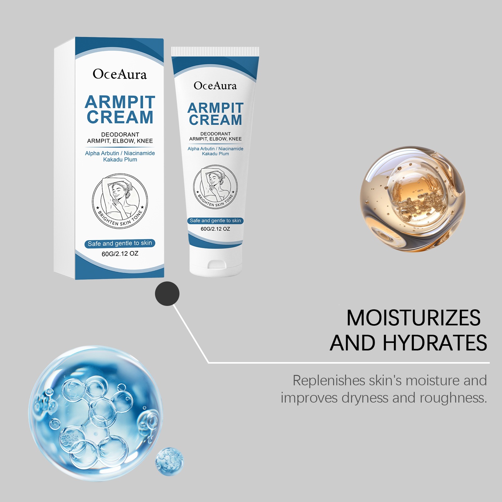 Underarm Care Cream For Gentle Cleansing Odor Control And Long Lasting Freshness