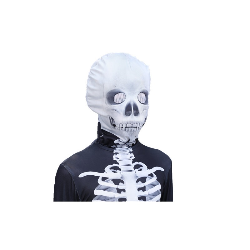(100cm) Skeleton Onesie Halloween Outfit Prank Cosplay Skeleton Horror Toy Game Family Party Costume