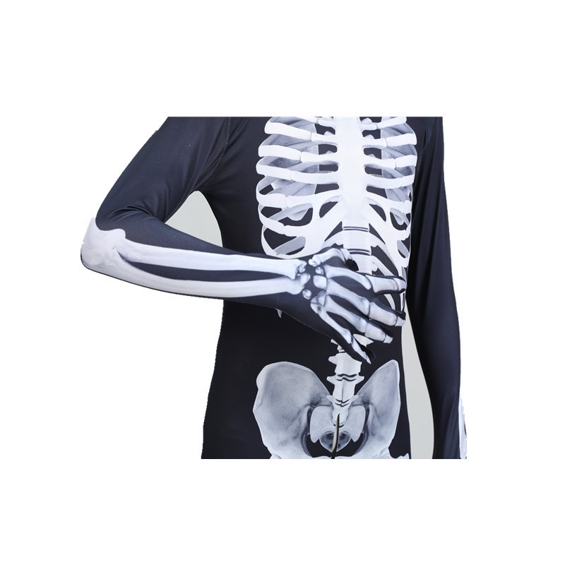 (100cm) Skeleton Onesie Halloween Outfit Prank Cosplay Skeleton Horror Toy Game Family Party Costume