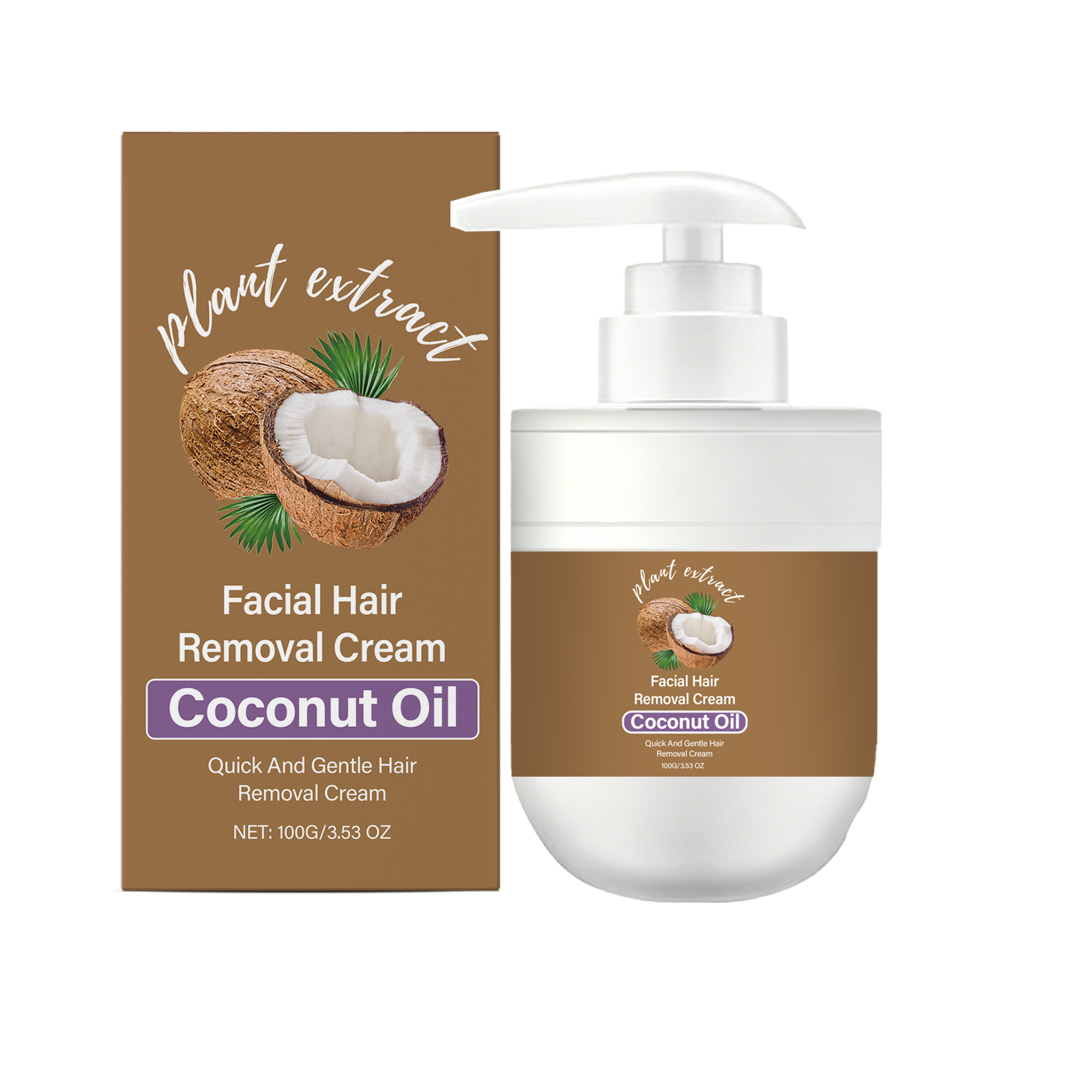 Coconut Mild Depilatory Cream For Facial Lips Fine Hairs Gentle Care Smooth Clean Delicate Skin