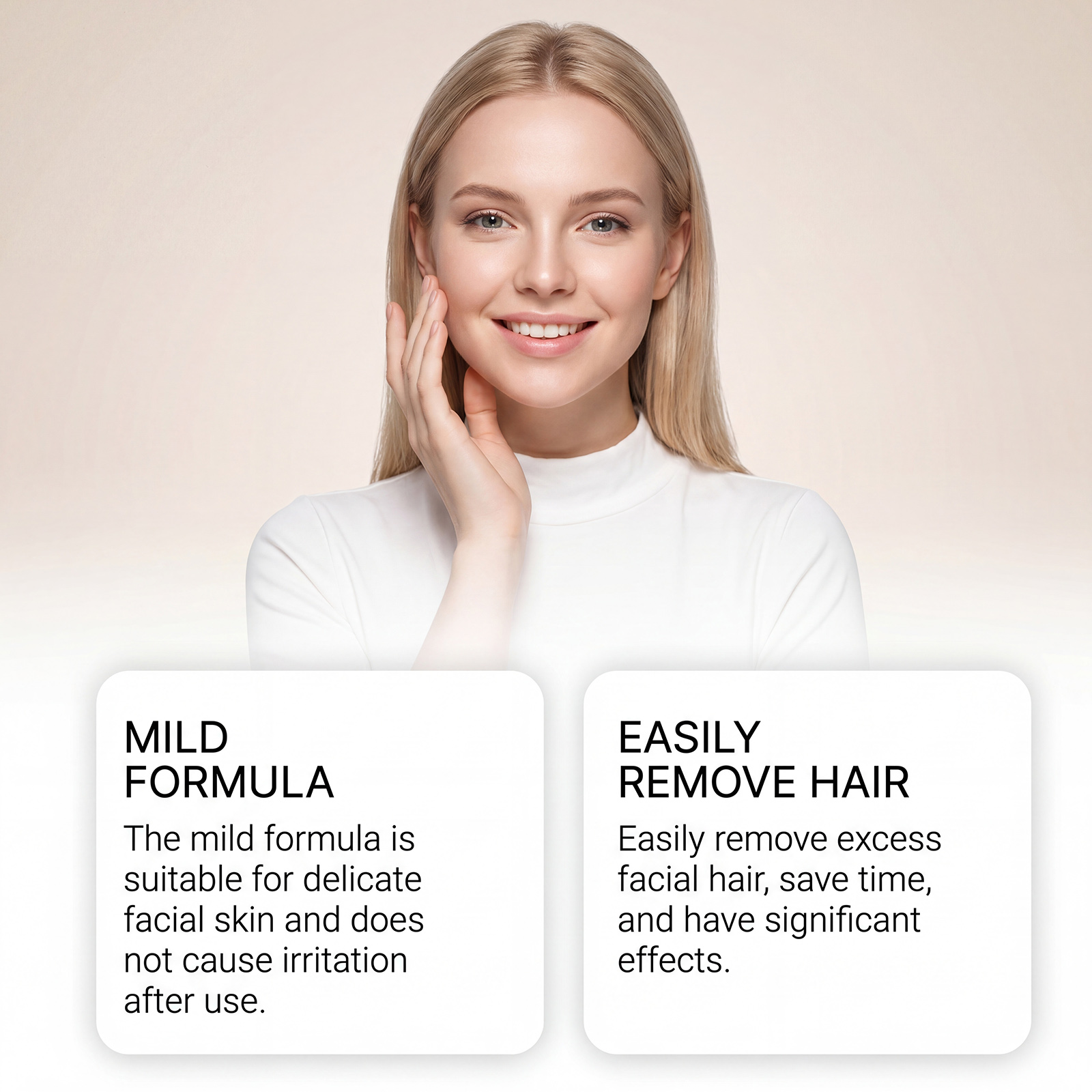 Coconut Mild Depilatory Cream For Facial Lips Fine Hairs Gentle Care Smooth Clean Delicate Skin