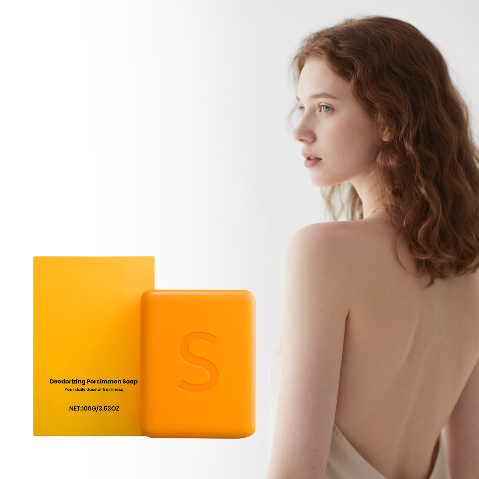 Persimmon Fresh Bath Soap Mild Ingredients Clean Body Skin Fragrant Refreshing NonGreasy Daily Care Bar