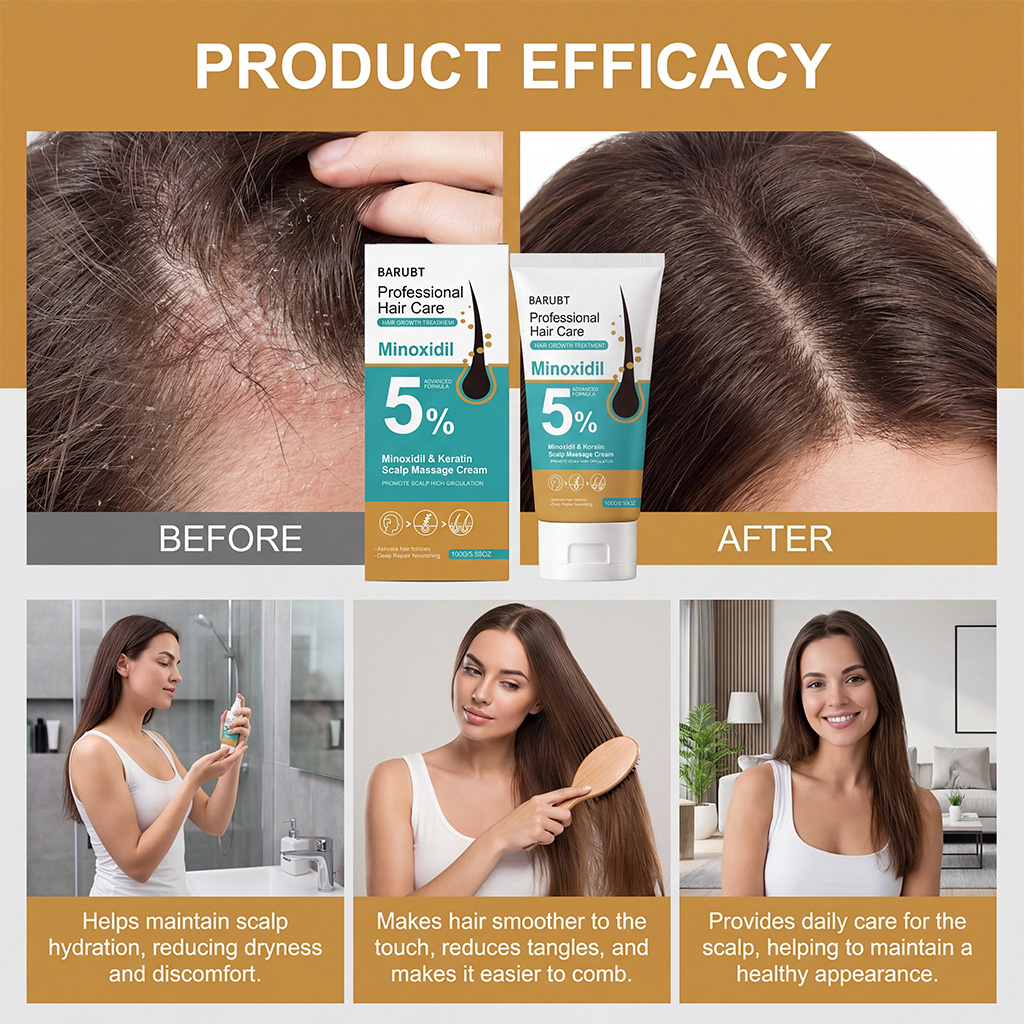 Scalp Care Cream Mild Formula Daily Moisturizing Cleansing Nourishing Hydrating Refreshing Soft Hair