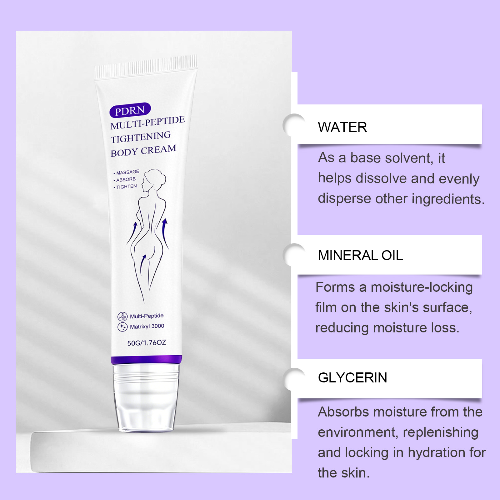 Soft Massage Roller Cream Hydrating Bright Light Texture Easy Absorb Tender Skin For Body