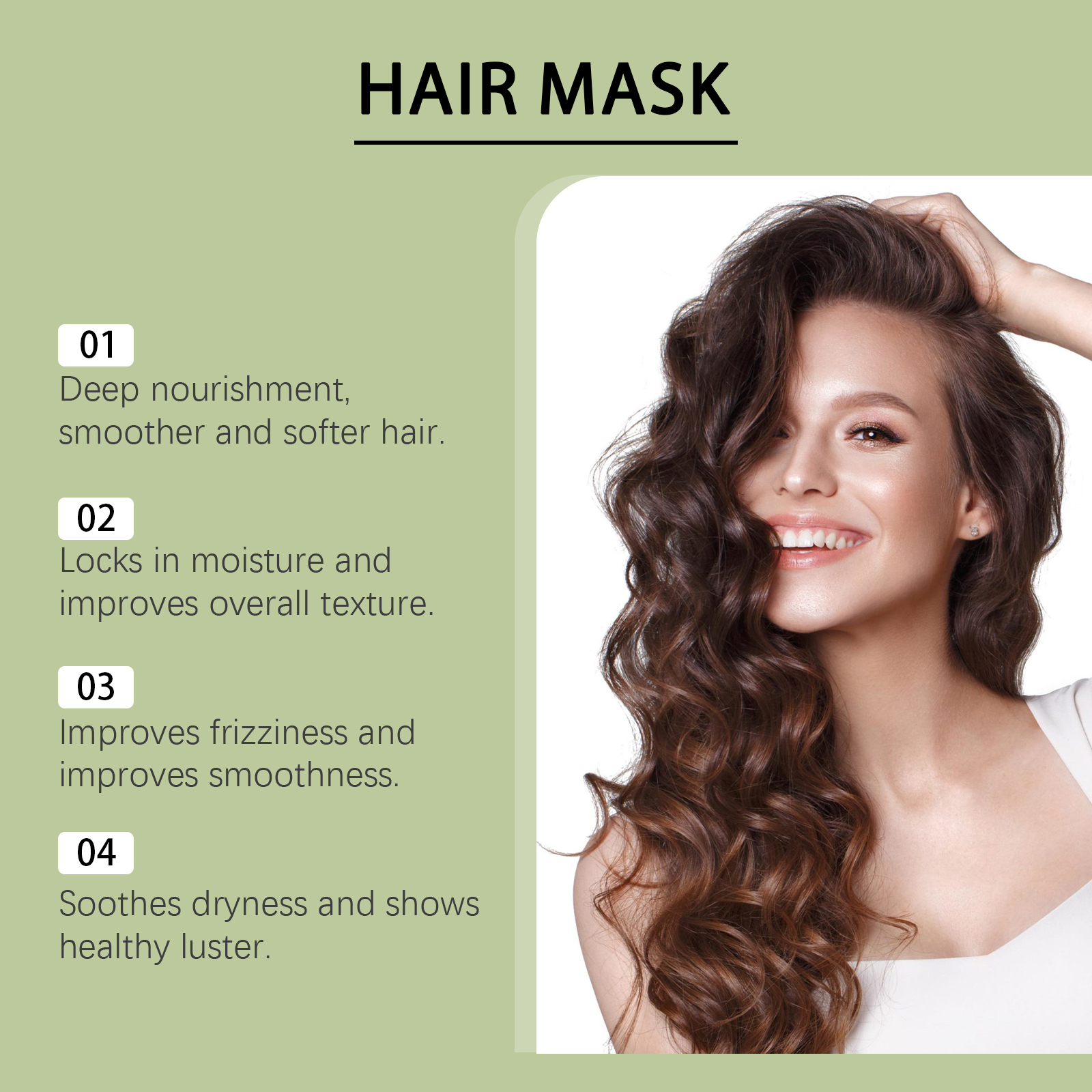 Moisturizing Nourishing Hair Mask Mild Hydrating Soft Fragrant Refreshing Plump Shiny Hair Daily Care Treatment