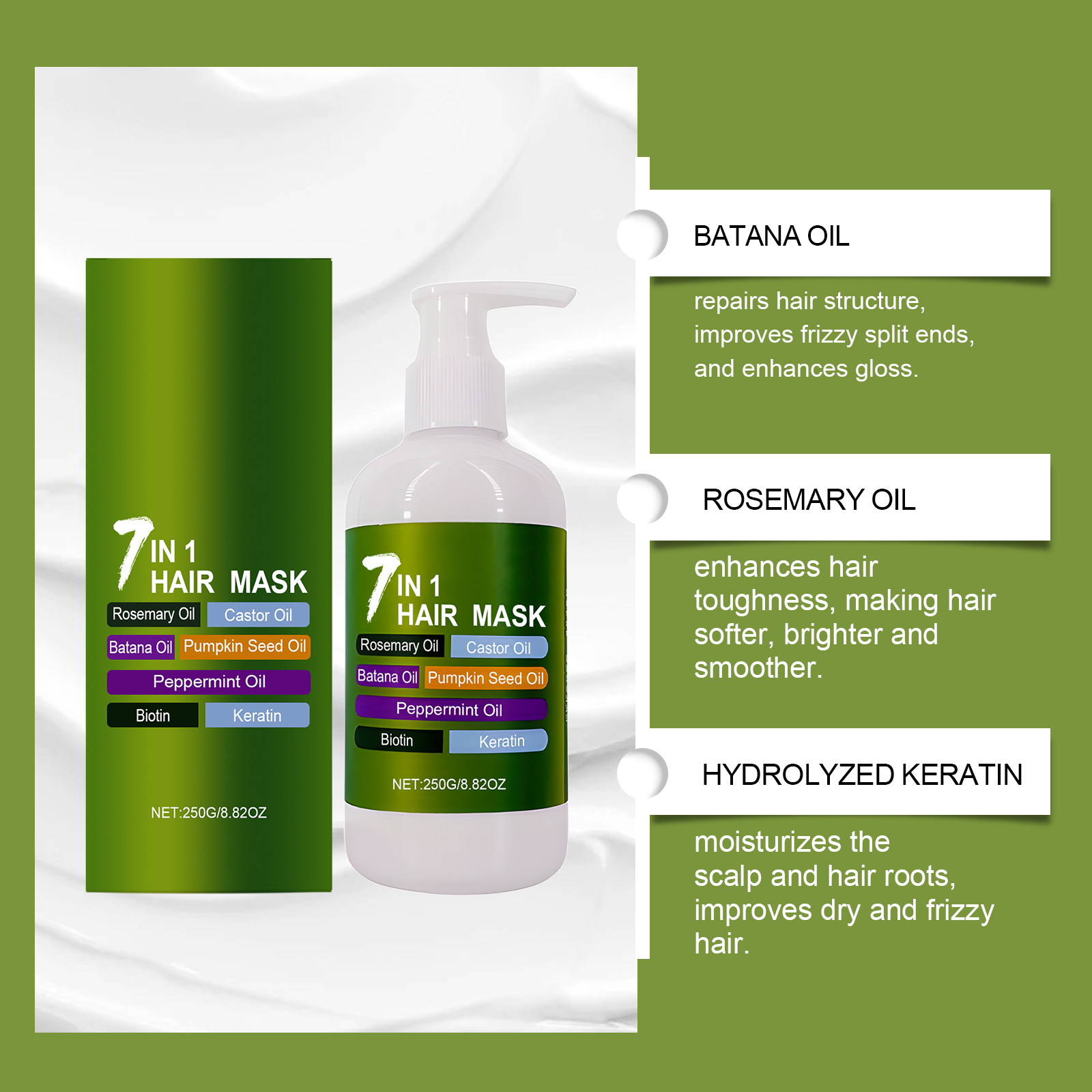 Moisturizing Nourishing Hair Mask Mild Hydrating Soft Fragrant Refreshing Plump Shiny Hair Daily Care Treatment