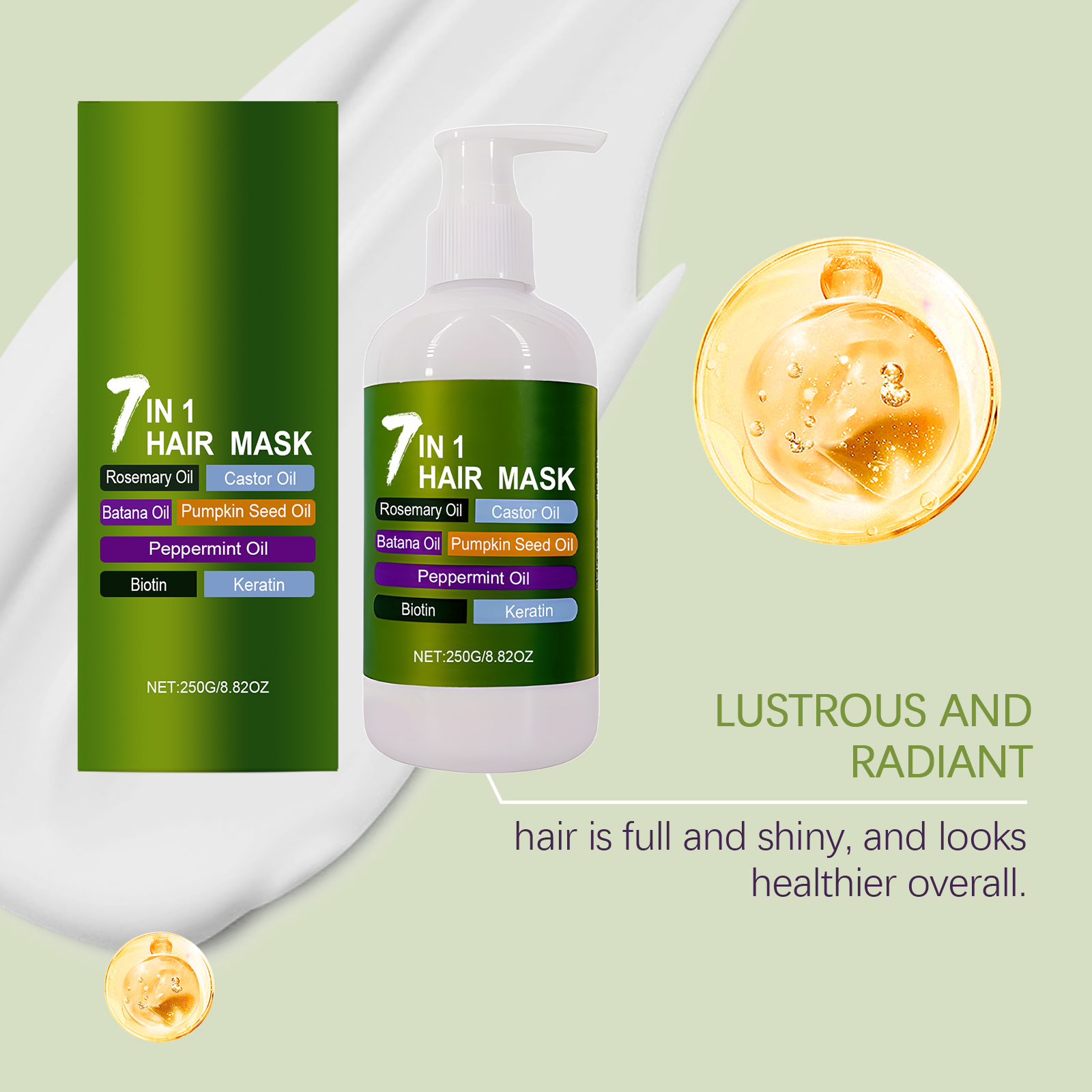 Moisturizing Nourishing Hair Mask Mild Hydrating Soft Fragrant Refreshing Plump Shiny Hair Daily Care Treatment