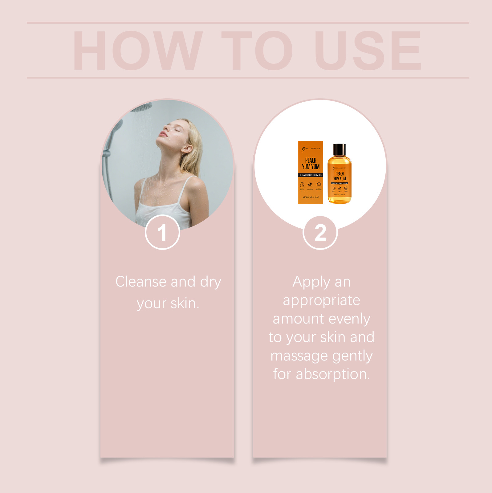 Shea Butter Peach Body Care Oil Light Hydrating Quick Absorb Nourish Moisturize Skin Whole Body Daily Beauty Care