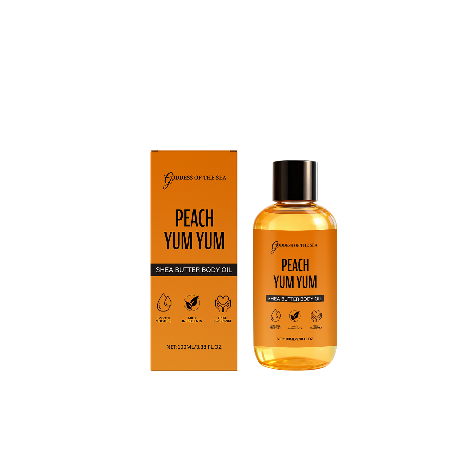 Shea Butter Peach Body Care Oil Light Hydrating Quick Absorb Nourish Moisturize Skin Whole Body Daily Beauty Care