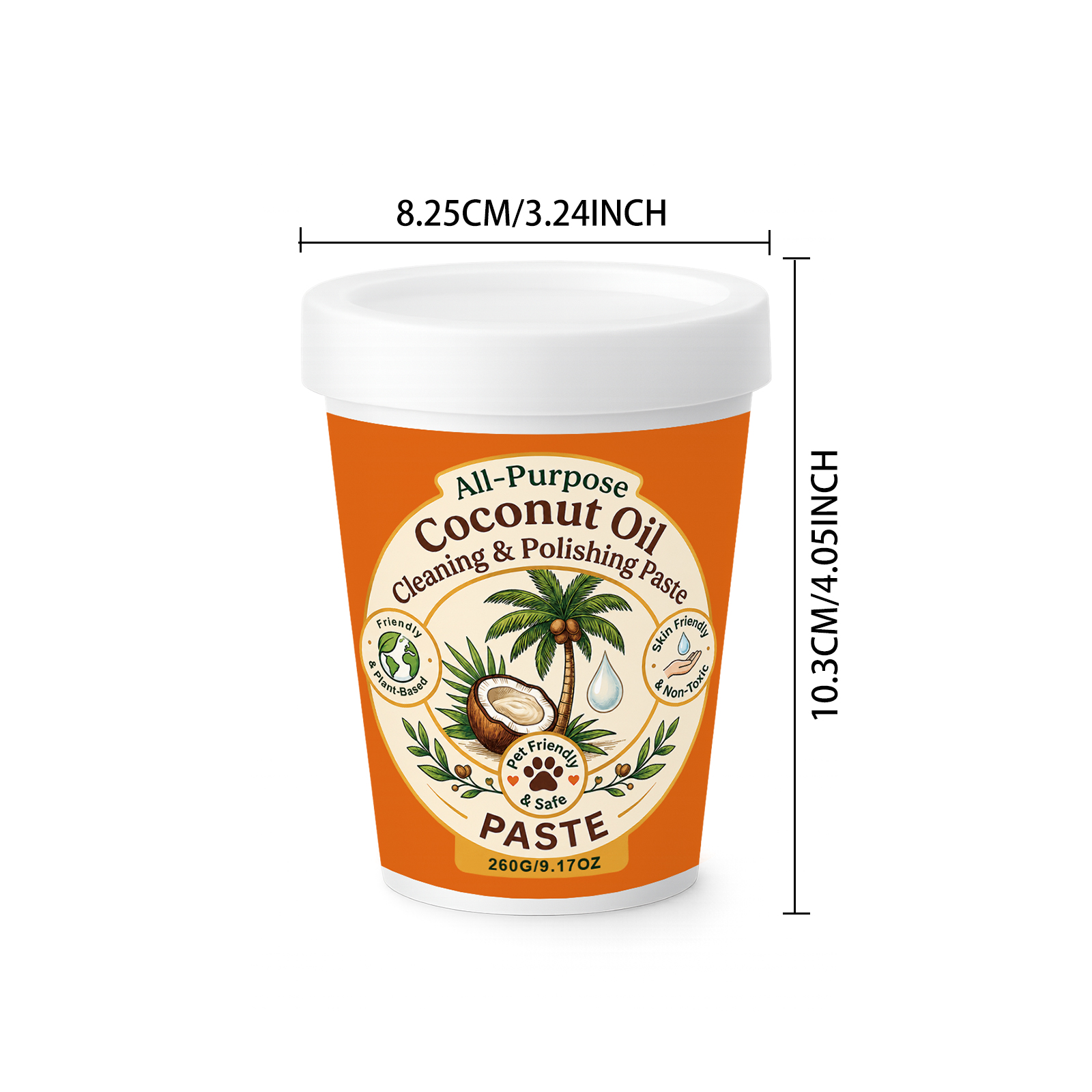 Multi Functional Coconut Oil Clean Polish Paste Remove Stain Gentle Protect Surfaces