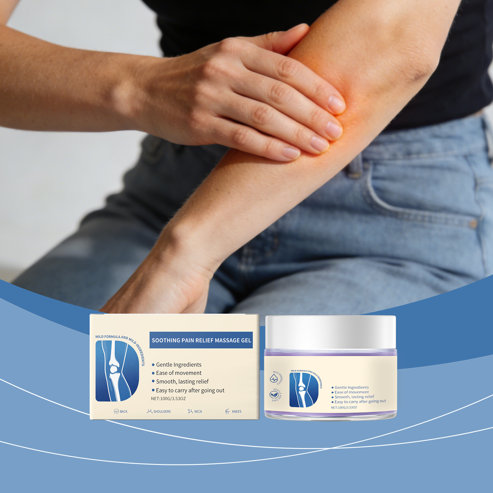 Joint Massage Gel Daily Convenient Gentle Care Non Sticky Comfort External Body Knee Joint Care