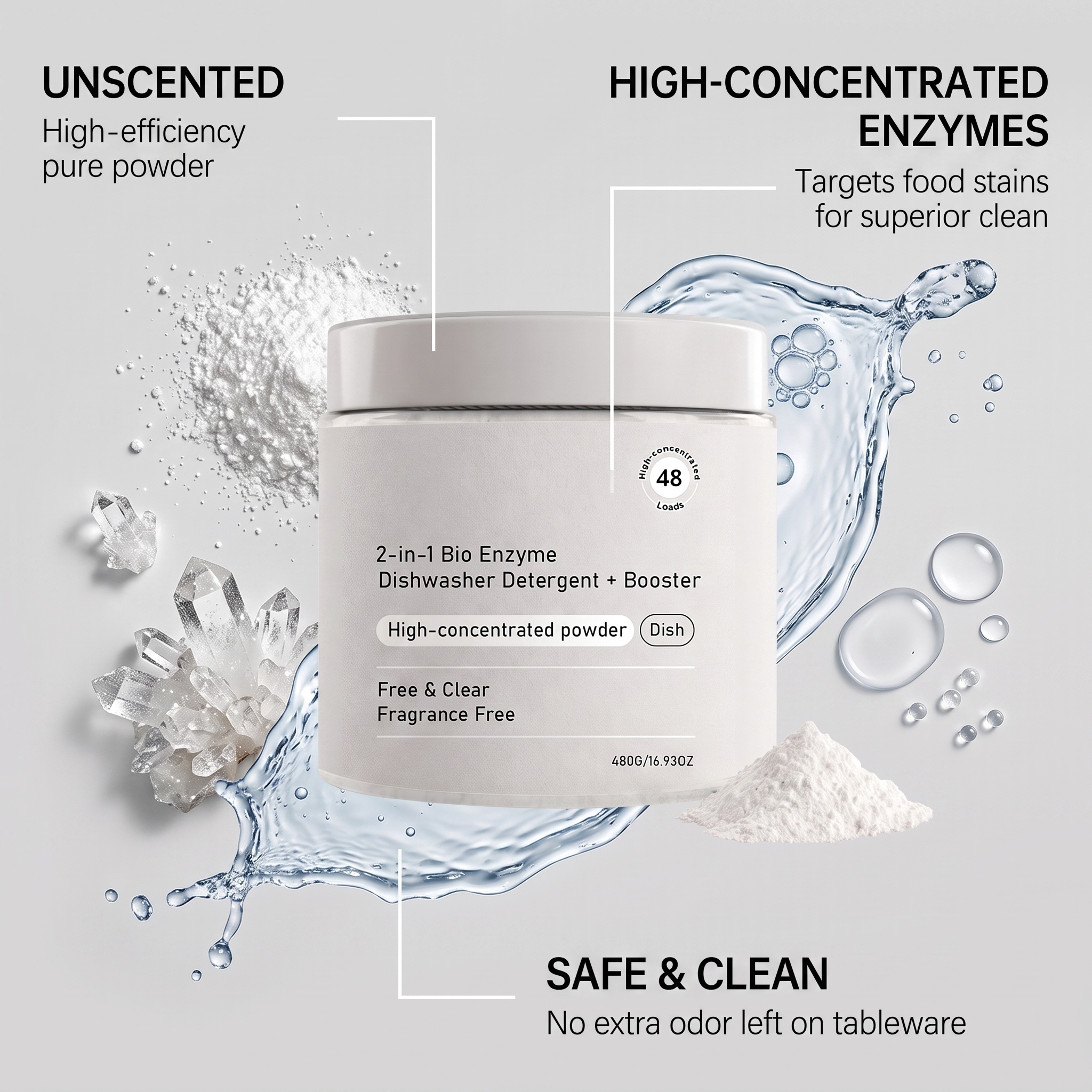 Dishwasher Cleaner Powerful Stain Removing Bacteriostatic Concentrated Fast Dissolving Household Automatic Washing Equipment