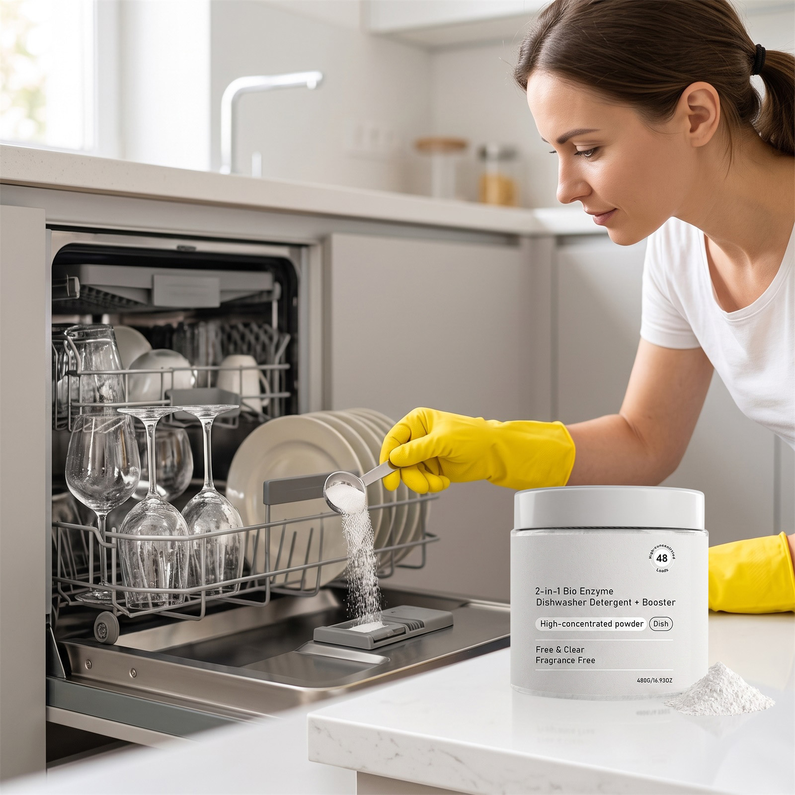 Dishwasher Cleaner Powerful Stain Removing Bacteriostatic Concentrated Fast Dissolving Household Automatic Washing Equipment