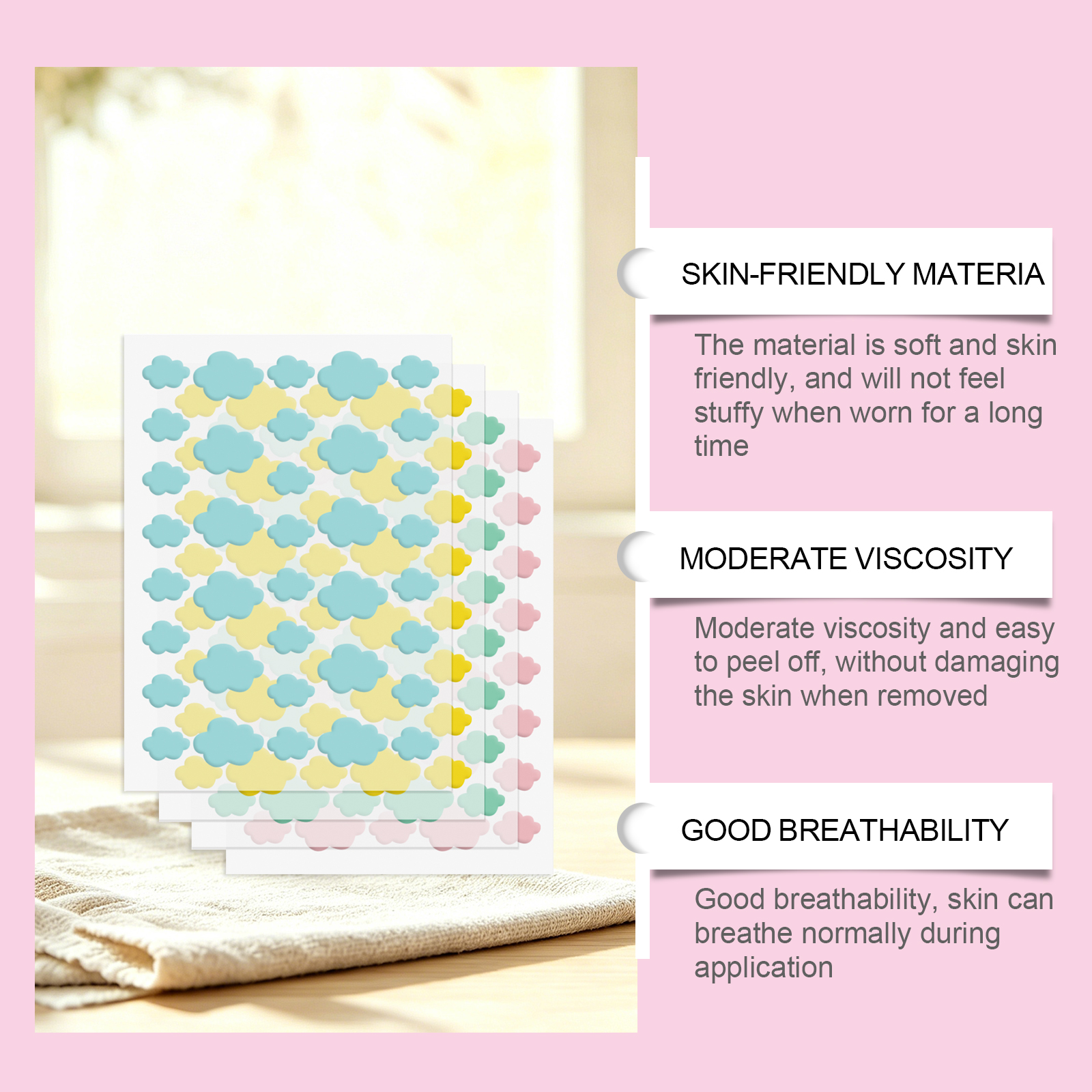 Cloud Acne Patch Mild Clean Thin Invisible Skin Friendly Smooth Soft Facial Surface Pimple Care