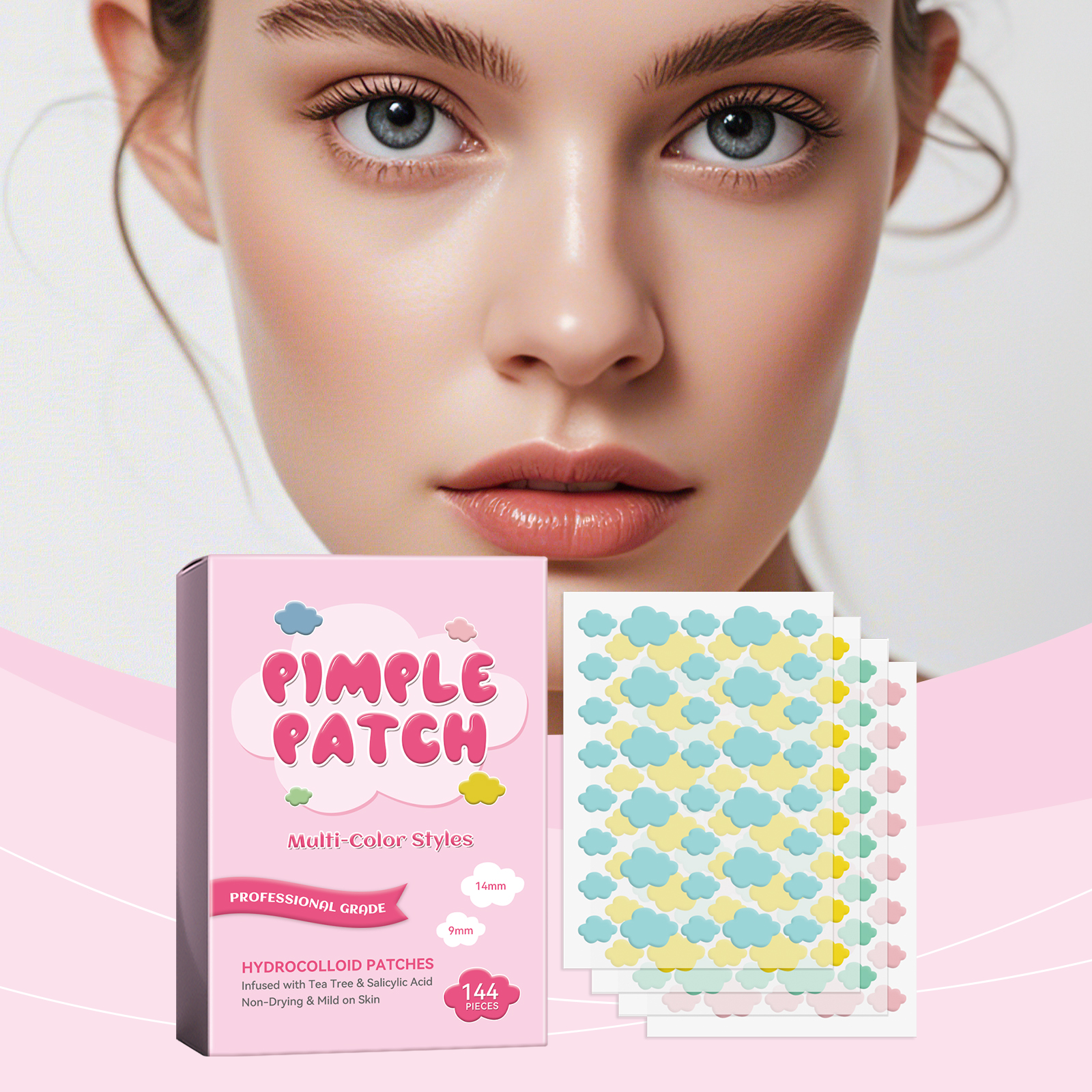 Cloud Acne Patch Mild Clean Thin Invisible Skin Friendly Smooth Soft Facial Surface Pimple Care