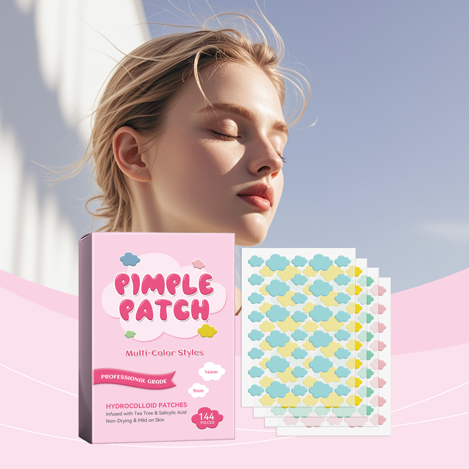Cloud Acne Patch Mild Clean Thin Invisible Skin Friendly Smooth Soft Facial Surface Pimple Care