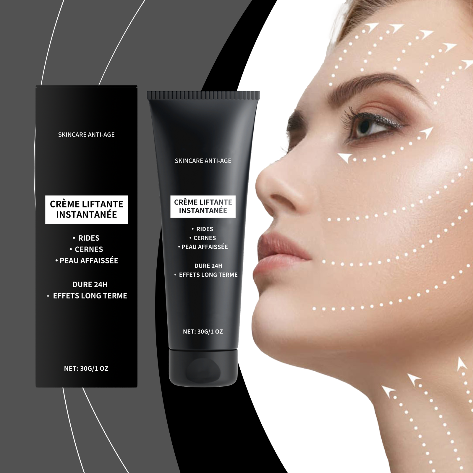 Facial Firming Cream Tender Minimize Pores Hydrate Moisturize Fade Fine Lines Hydrous Bright Skin Care