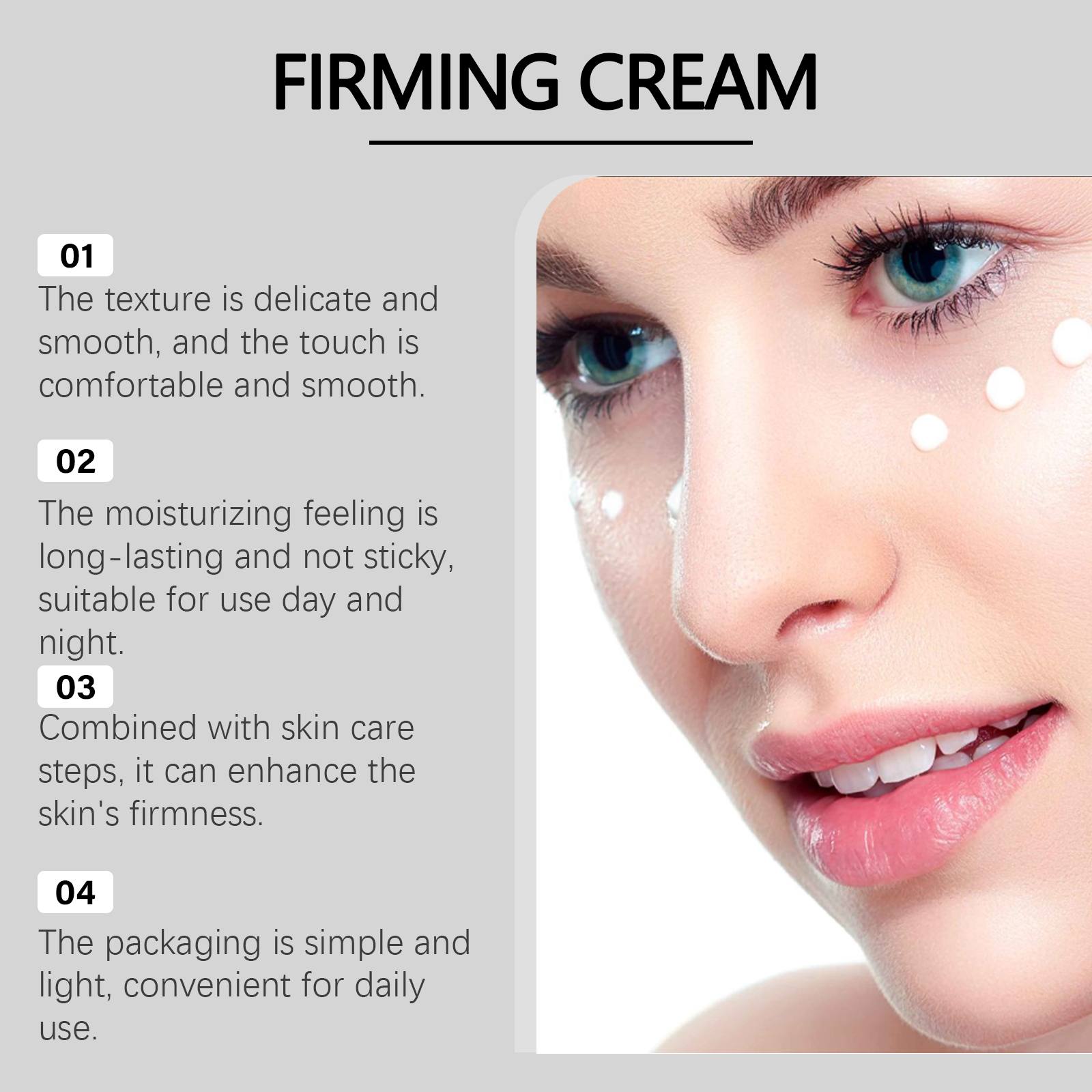 Facial Firming Cream Tender Minimize Pores Hydrate Moisturize Fade Fine Lines Hydrous Bright Skin Care