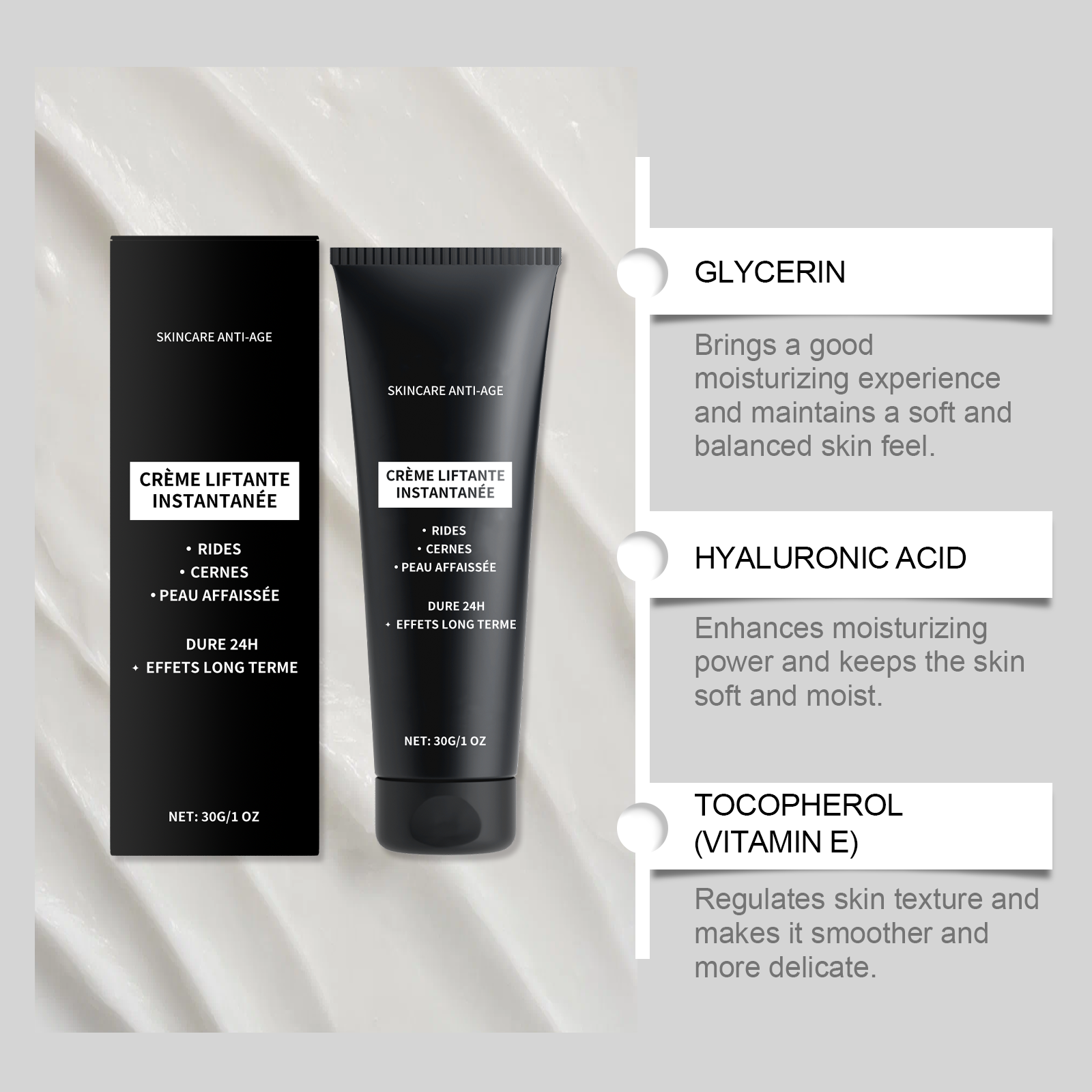 Facial Firming Cream Tender Minimize Pores Hydrate Moisturize Fade Fine Lines Hydrous Bright Skin Care