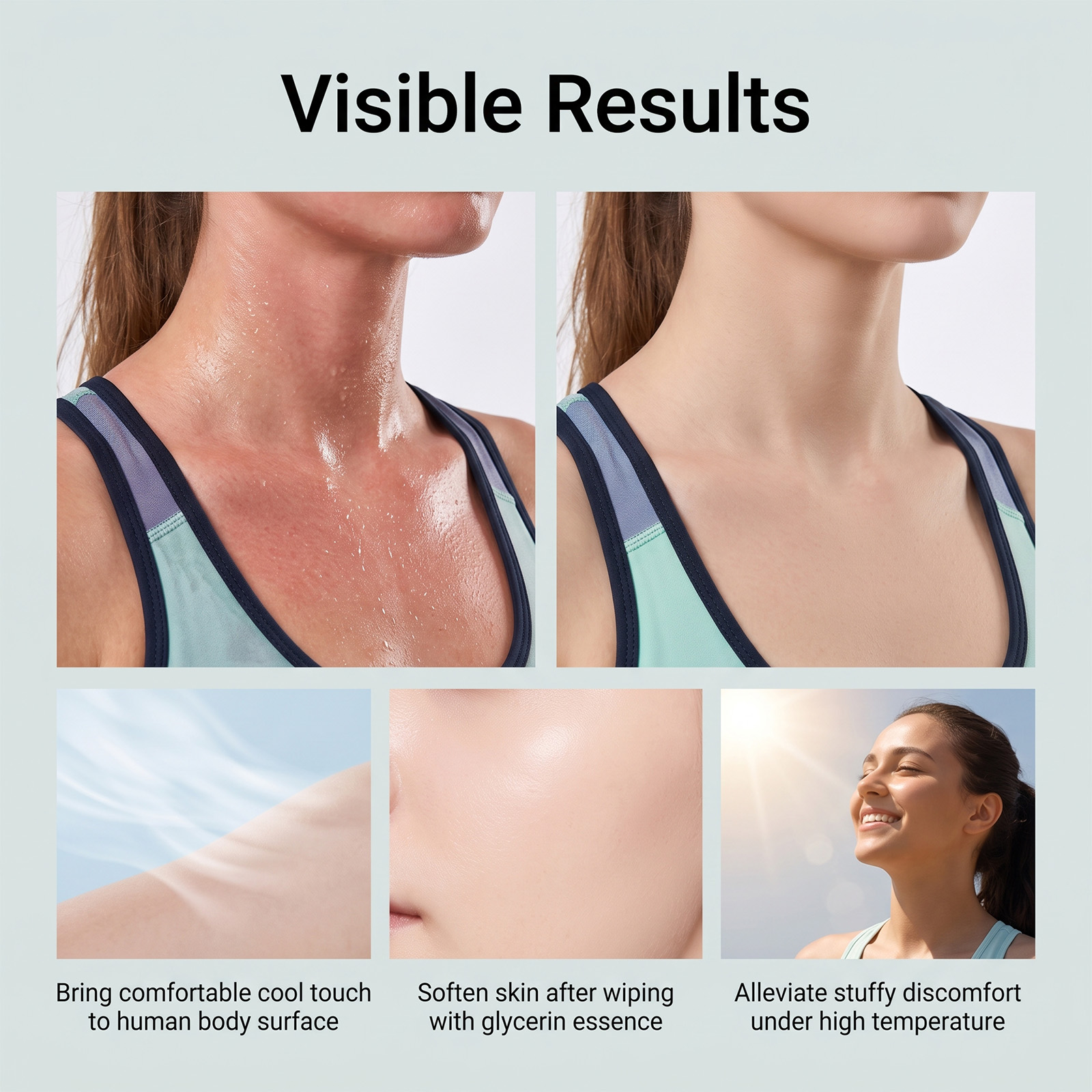 Cool Wipes Sweat Absorbing Breathable Cooling Refreshing Neck Hanging Portable Summer Outdoor Running Fitness Sports