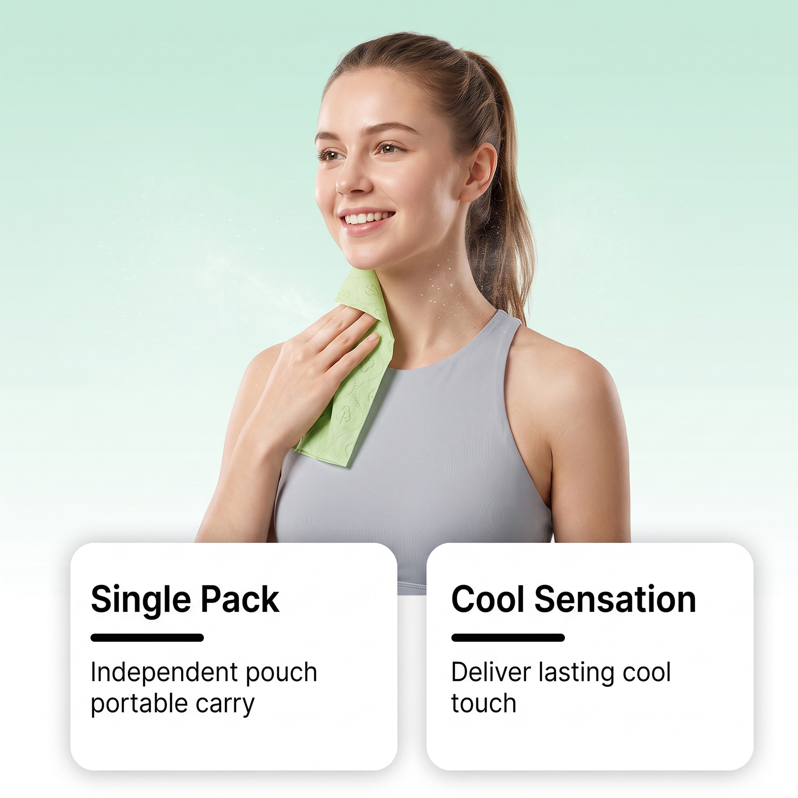 Cool Wipes Sweat Absorbing Breathable Cooling Refreshing Neck Hanging Portable Summer Outdoor Running Fitness Sports