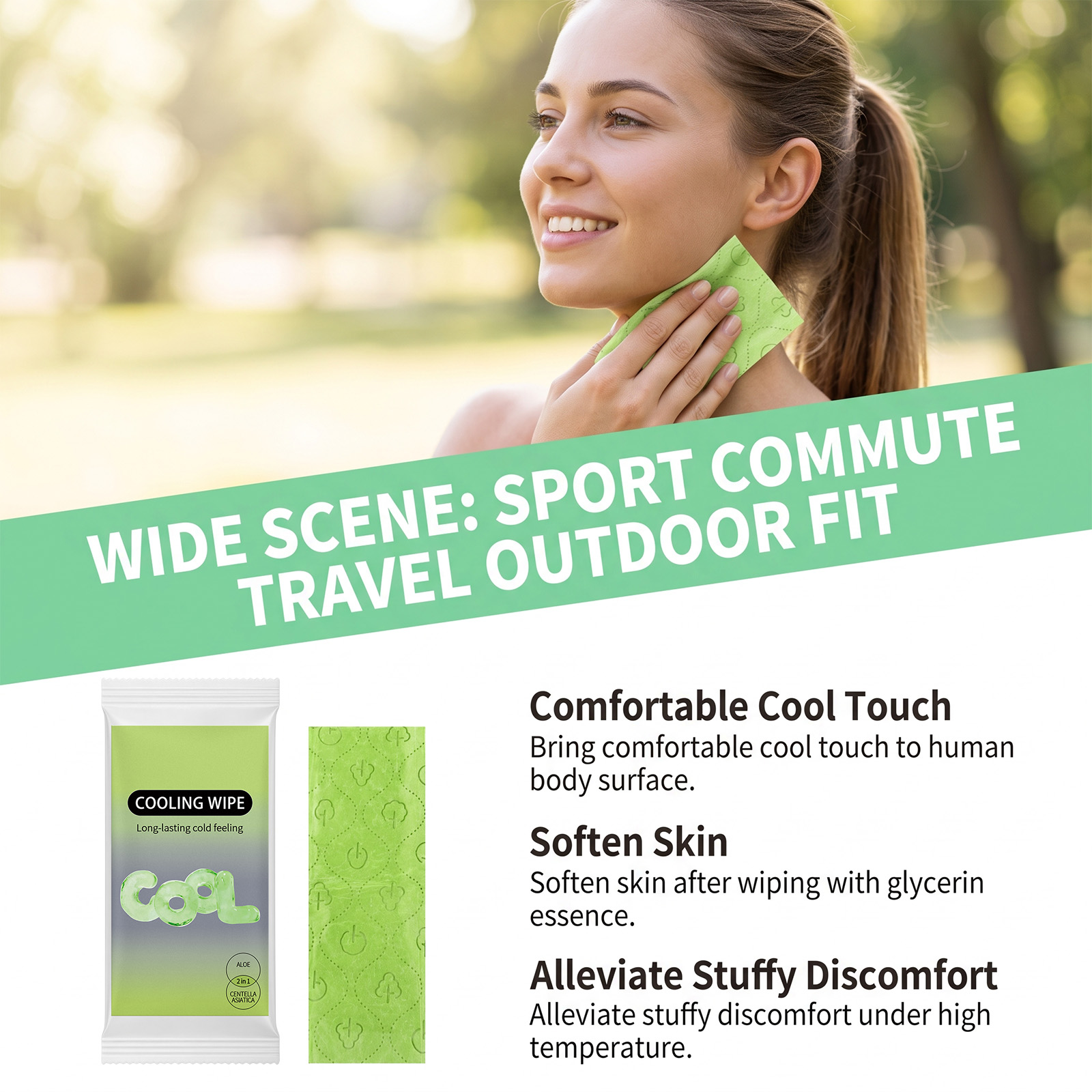 Cool Wipes Sweat Absorbing Breathable Cooling Refreshing Neck Hanging Portable Summer Outdoor Running Fitness Sports