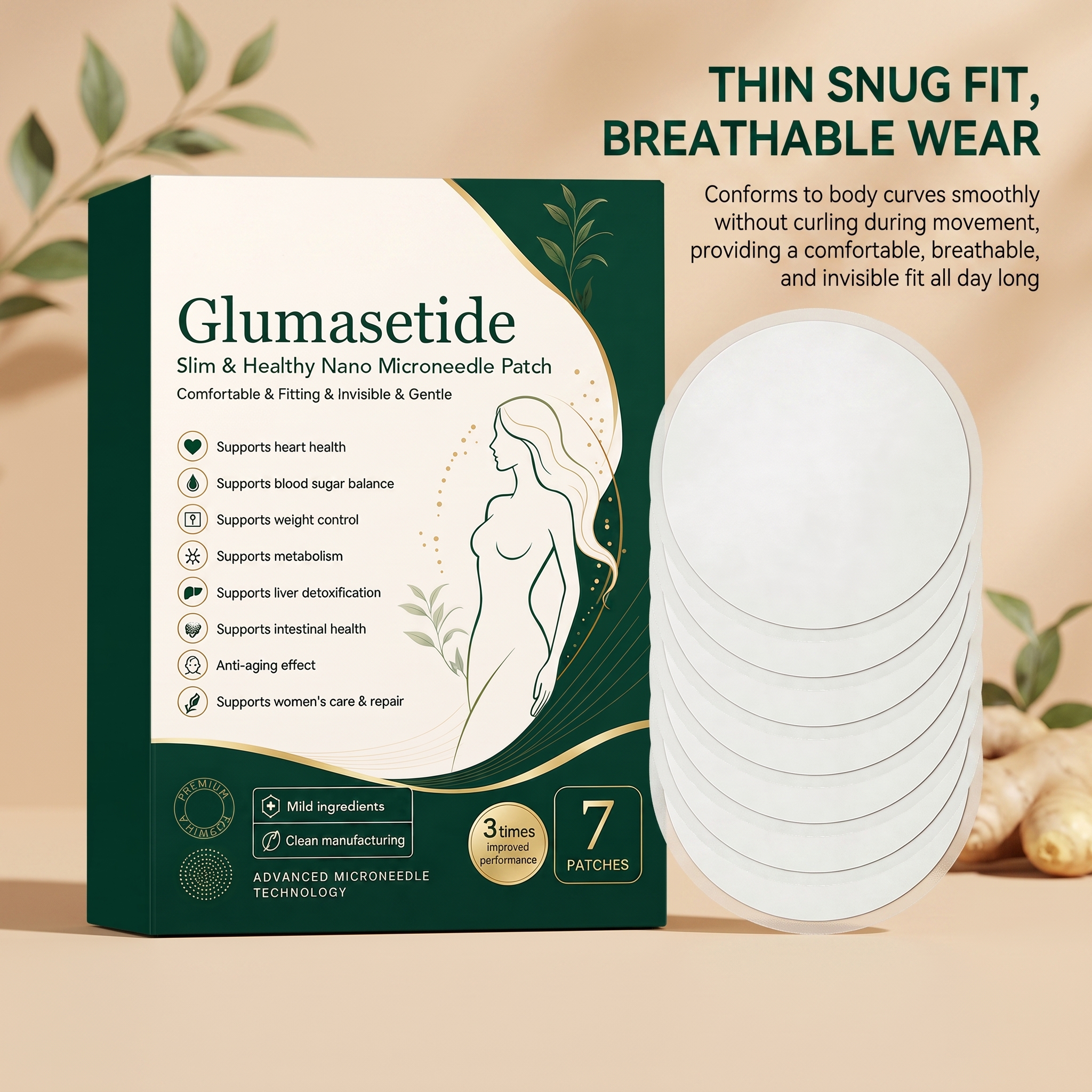 Nano Care Patch Skin Friendly Breathable Figure Shaping Light Convenient Body Daily Management