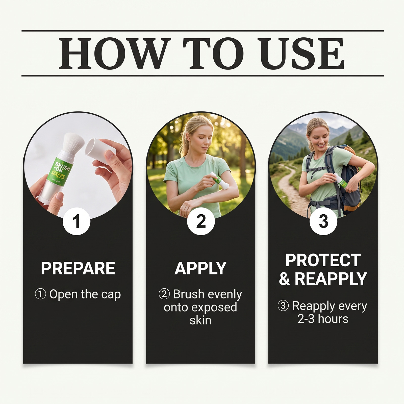 Insect Repellent Powder Brush Long Lasting Mosquito Protection Outdoor Camping Gentle Skin Friendly Anti Stick Hand