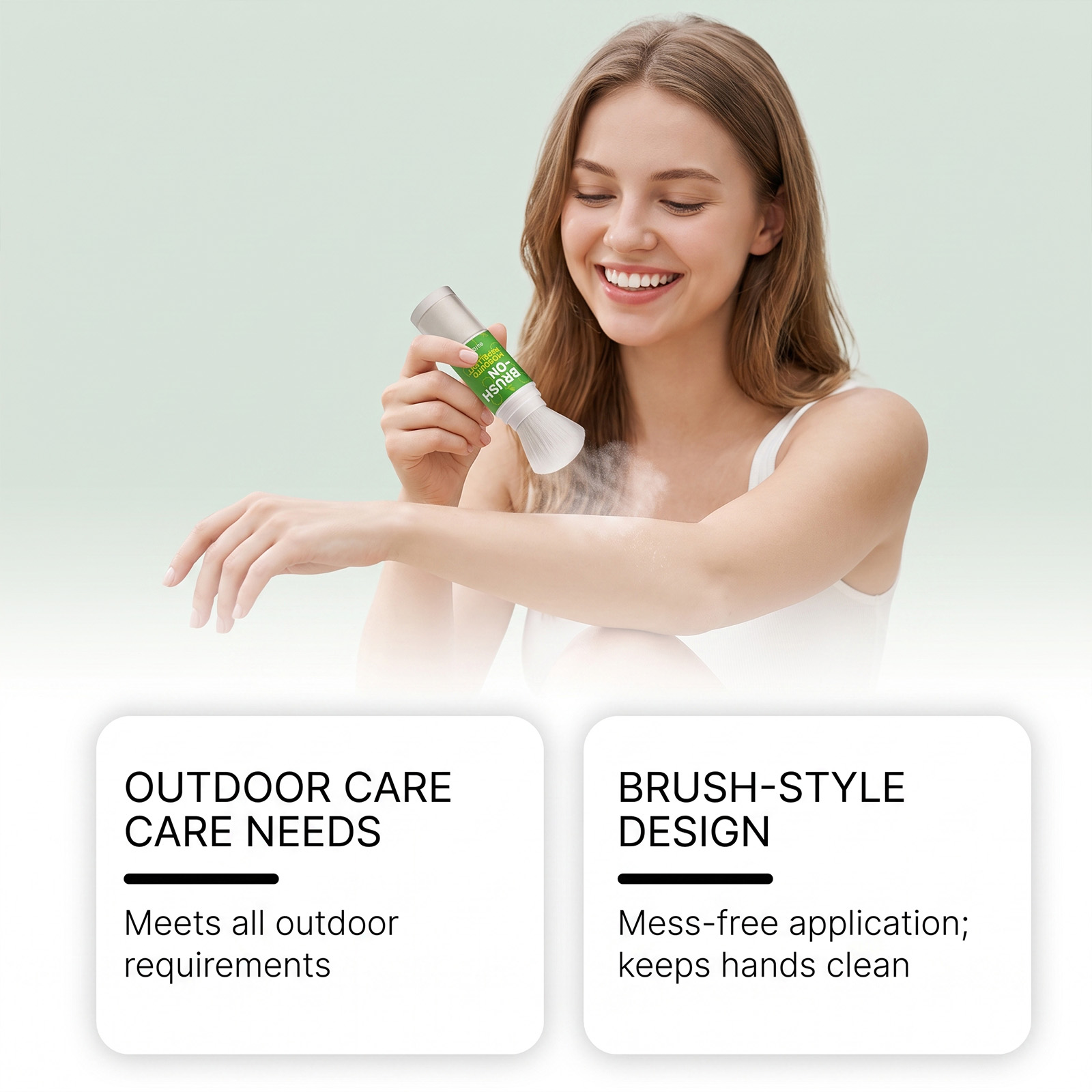 Insect Repellent Powder Brush Long Lasting Mosquito Protection Outdoor Camping Gentle Skin Friendly Anti Stick Hand
