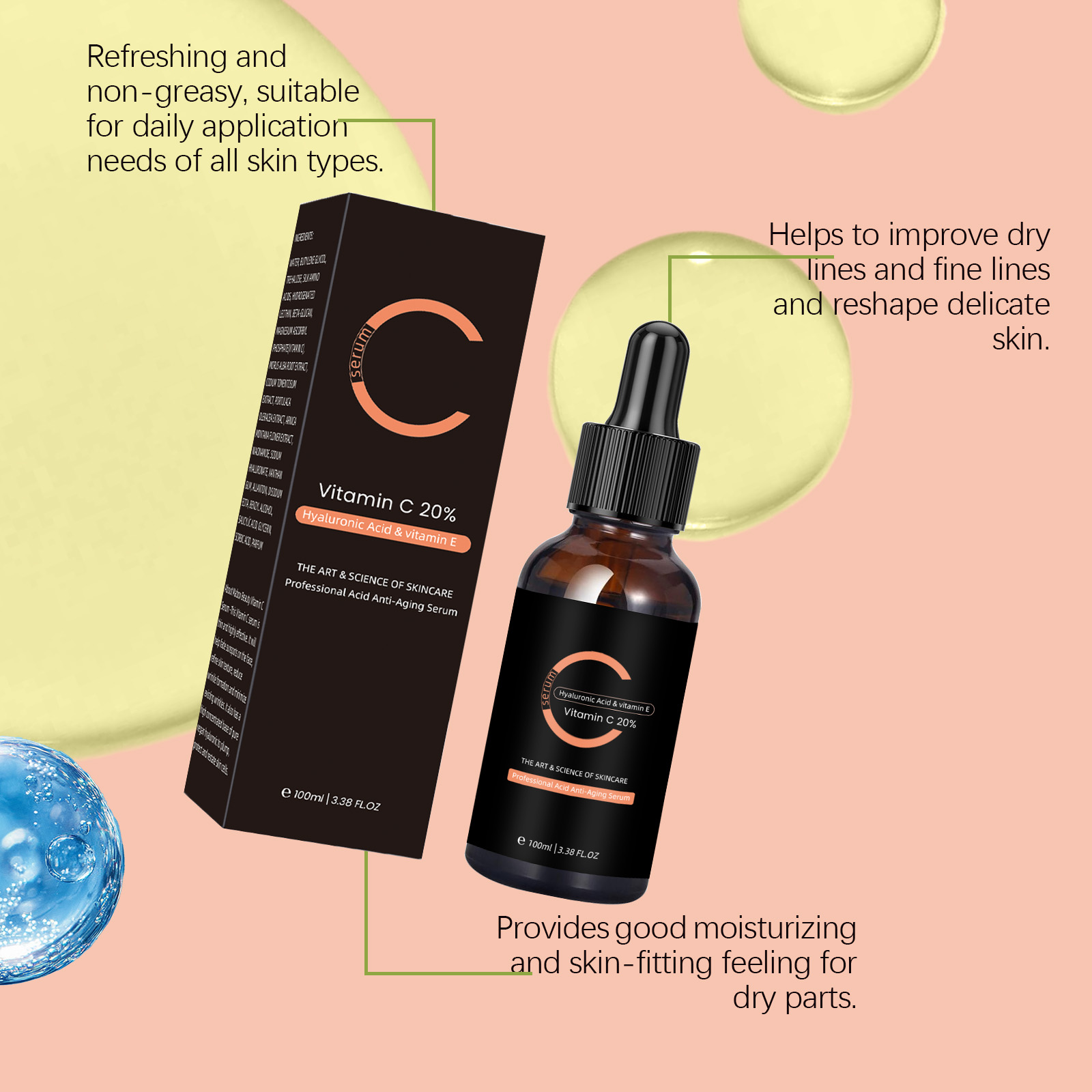 Vitamin C Facial Essence Liquid Tender Nourish Facial Skin Moisturizing Brightening Skin Care Hydrating Care Essence Liquid
