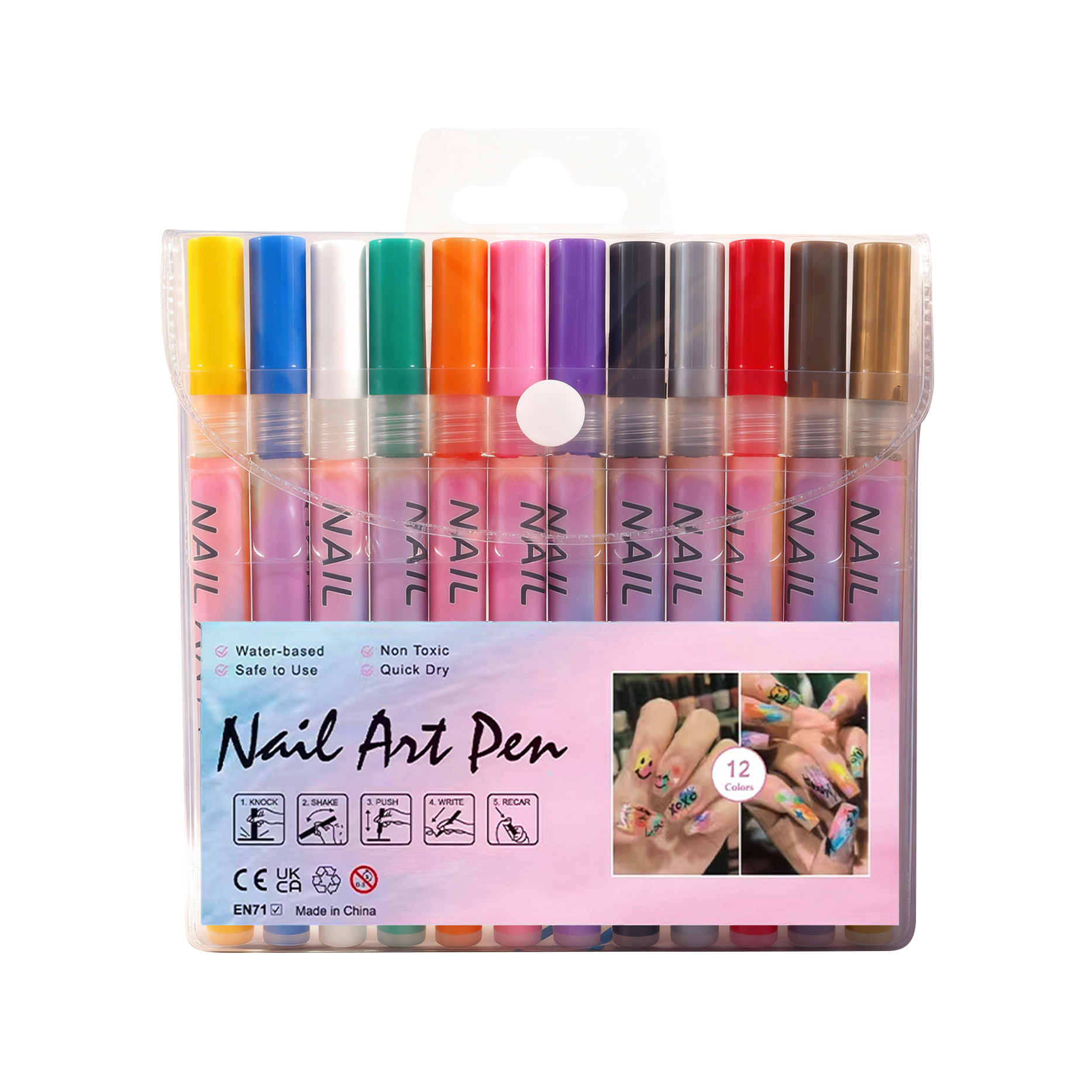 Nail Graffiti Painting Pen Diy Creative Graffiti Exquisite Pattern Easy Operation Bright Multicolor Outline Painting Pen