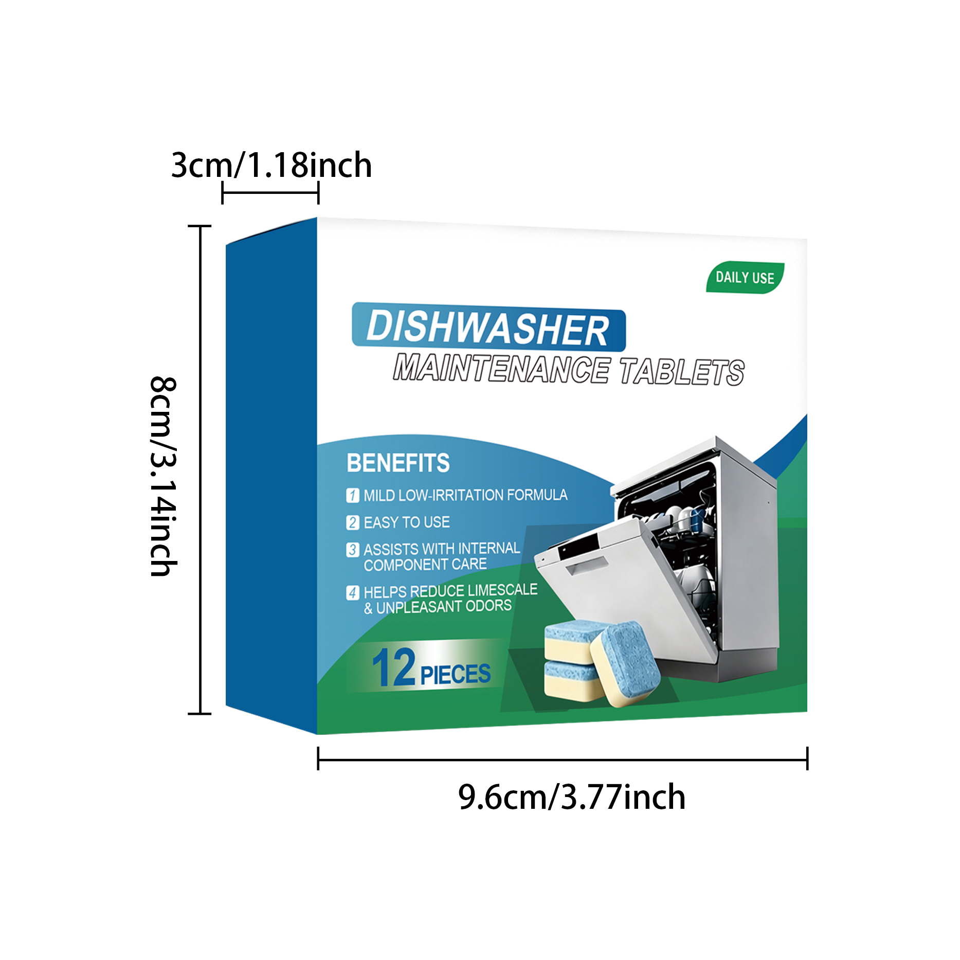 Dishwasher Cleaning Tablet Clean Decontaminate Descaling Fresh Bright Scale Residue Purify Polish Household