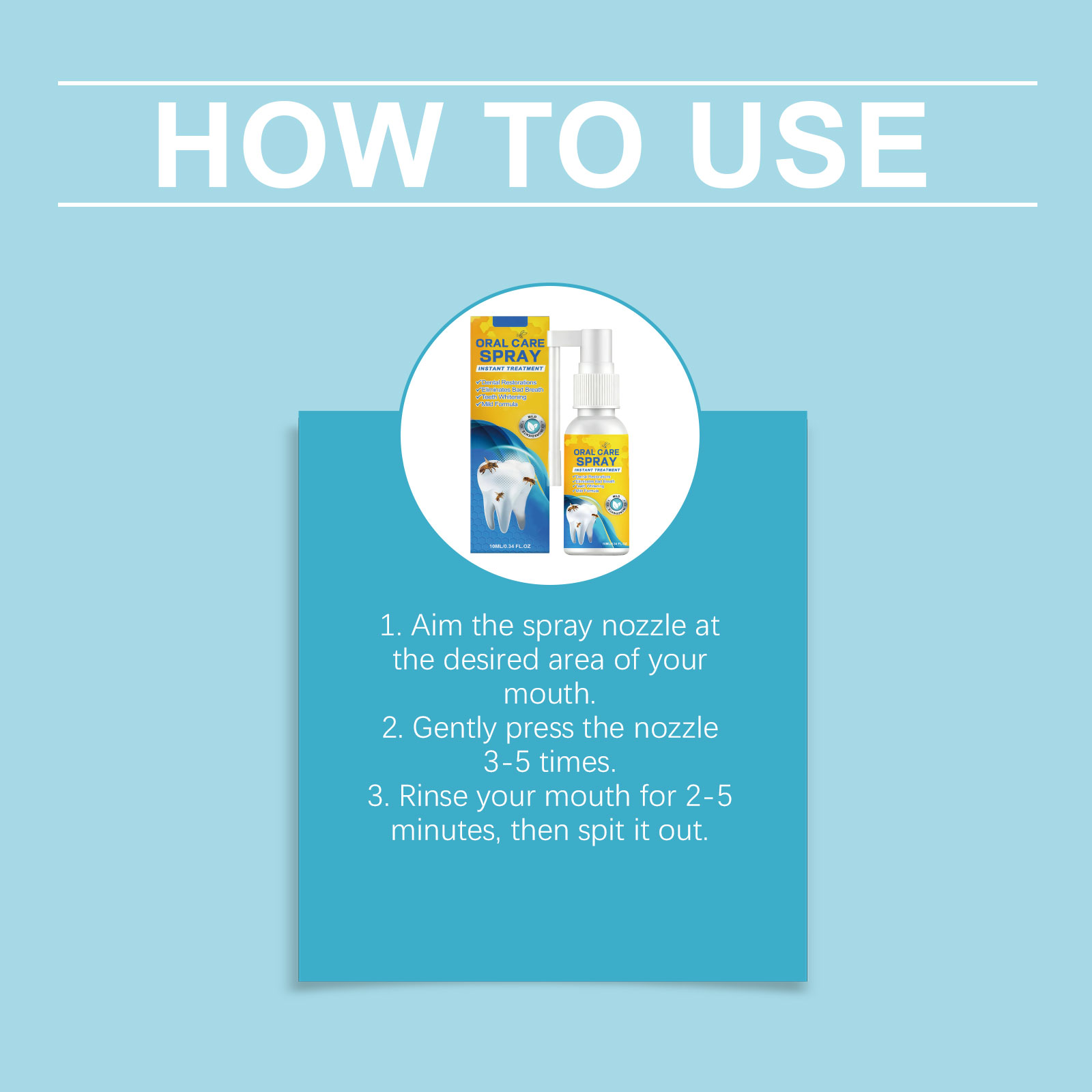 Oral Care Spray Daily Mild Care Teeth Cleaning Comfort Oral Fresh Long Lasting Fragrance Care Spray