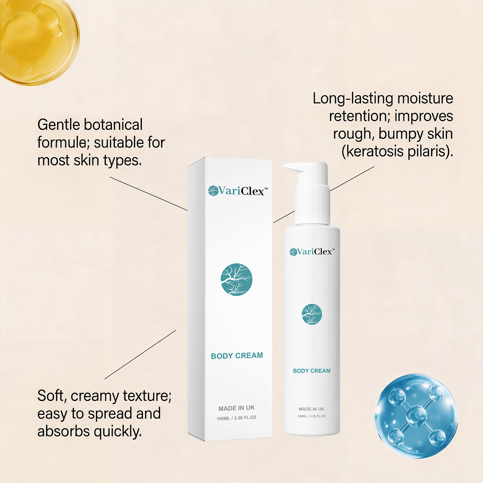 Moisturizing Nourishing Body Cream Gentle Soft Care Protect Body Skin Light Texture Smooth Spread