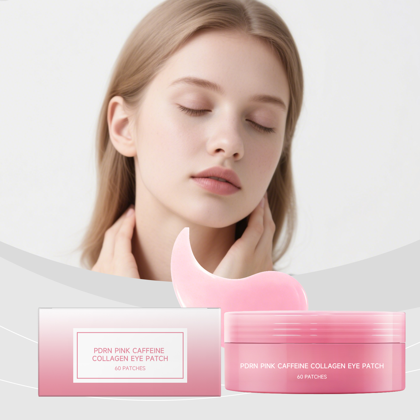 Pink Collagen Eye Mask Mild Hydrating Care Lock Moisture Elastic Smooth Improve Eye Area Sagging