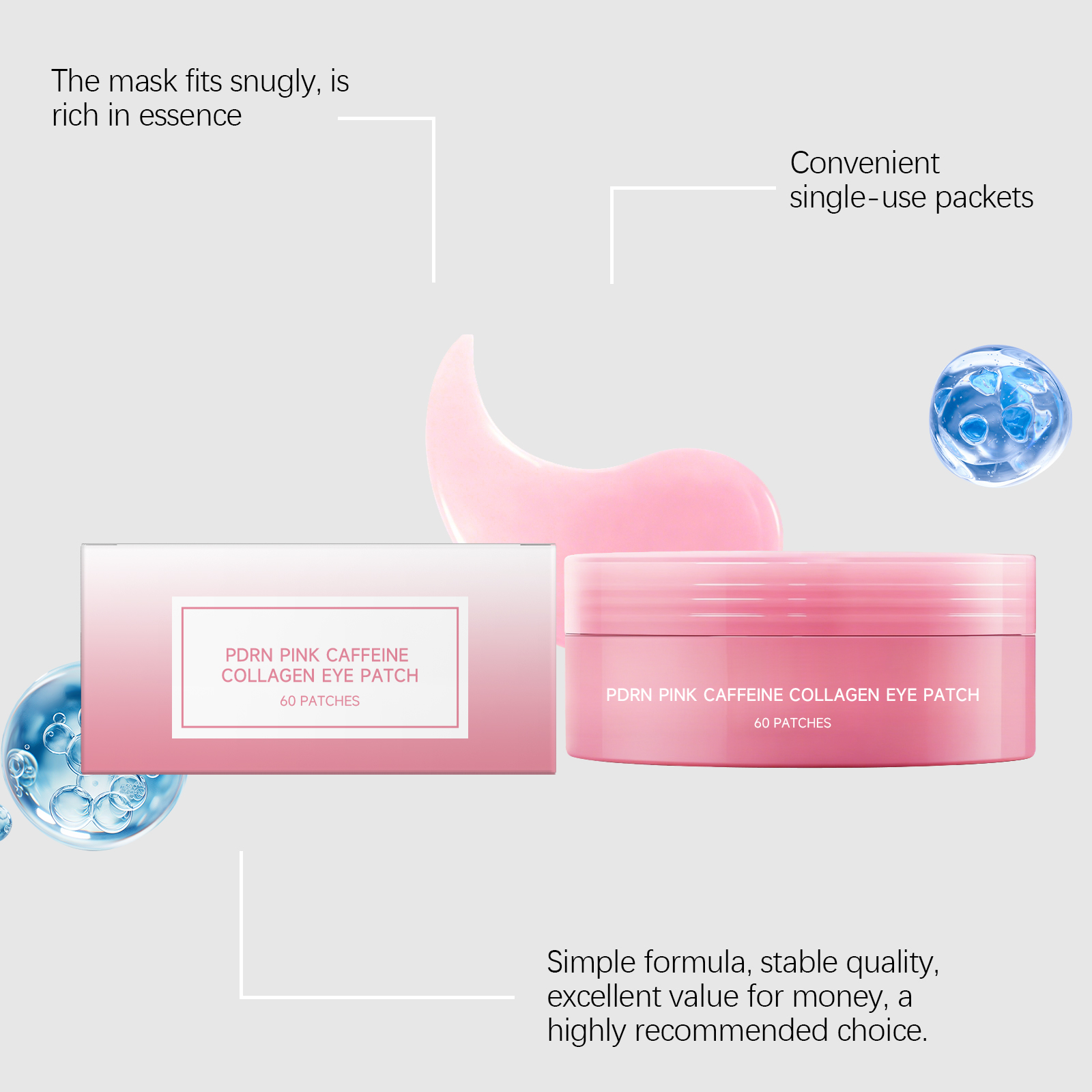 Pink Collagen Eye Mask Mild Hydrating Care Lock Moisture Elastic Smooth Improve Eye Area Sagging
