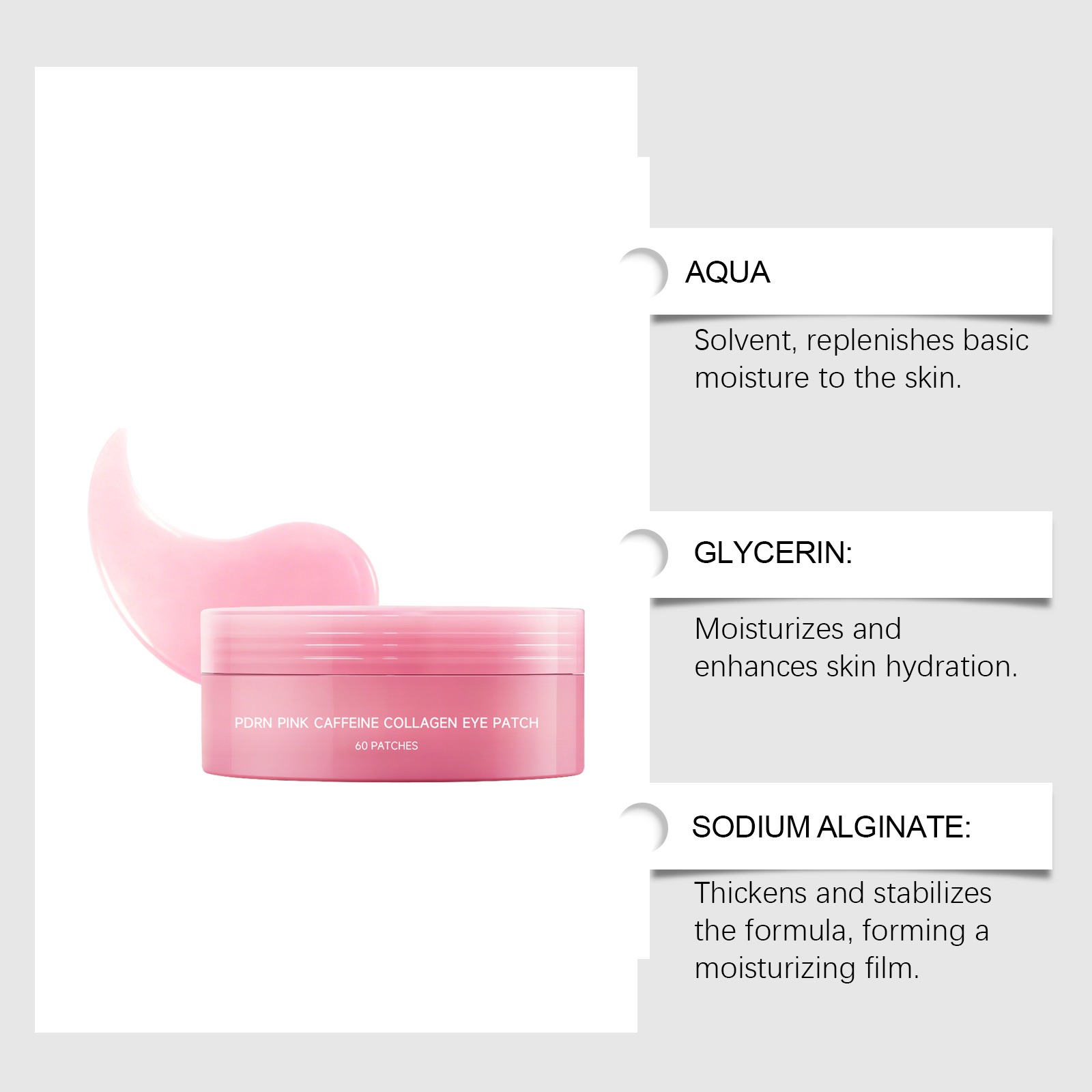 Pink Collagen Eye Mask Mild Hydrating Care Lock Moisture Elastic Smooth Improve Eye Area Sagging