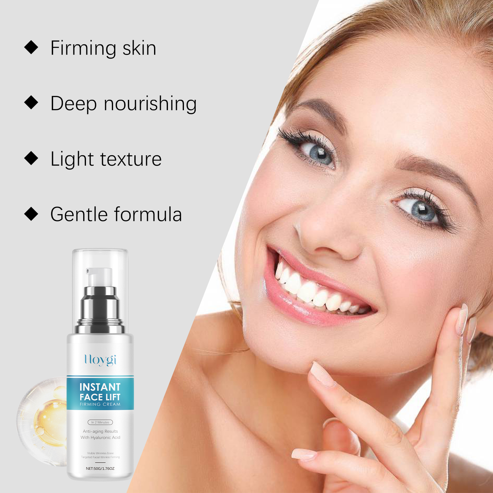 Hyaluronic Acid Moisturizing Lotion Daily Nourishing Cream Gentle Lightweight Facial Skin Care Product