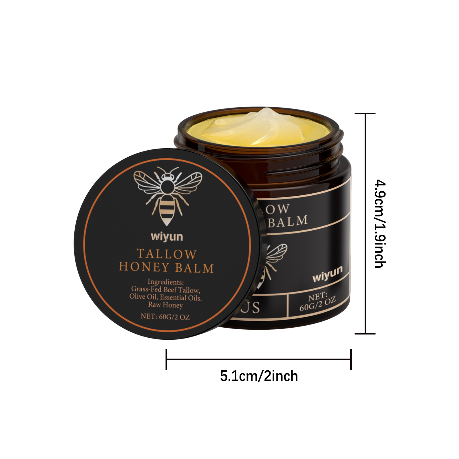 Tallow Honey Moisturizing Cream Gentle Hydrating Nourishing Light Non Sticky Smooth Skin Care Lotion