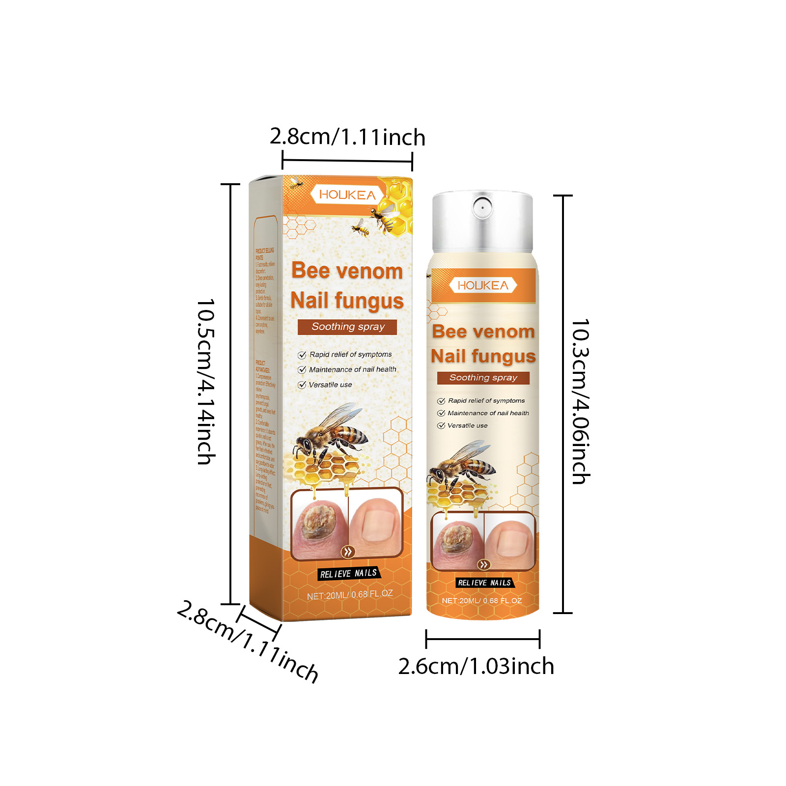Bee Venom Nail Care Spray Foot Nail Cleansing Moisturizing Brightening Nail Care Spray