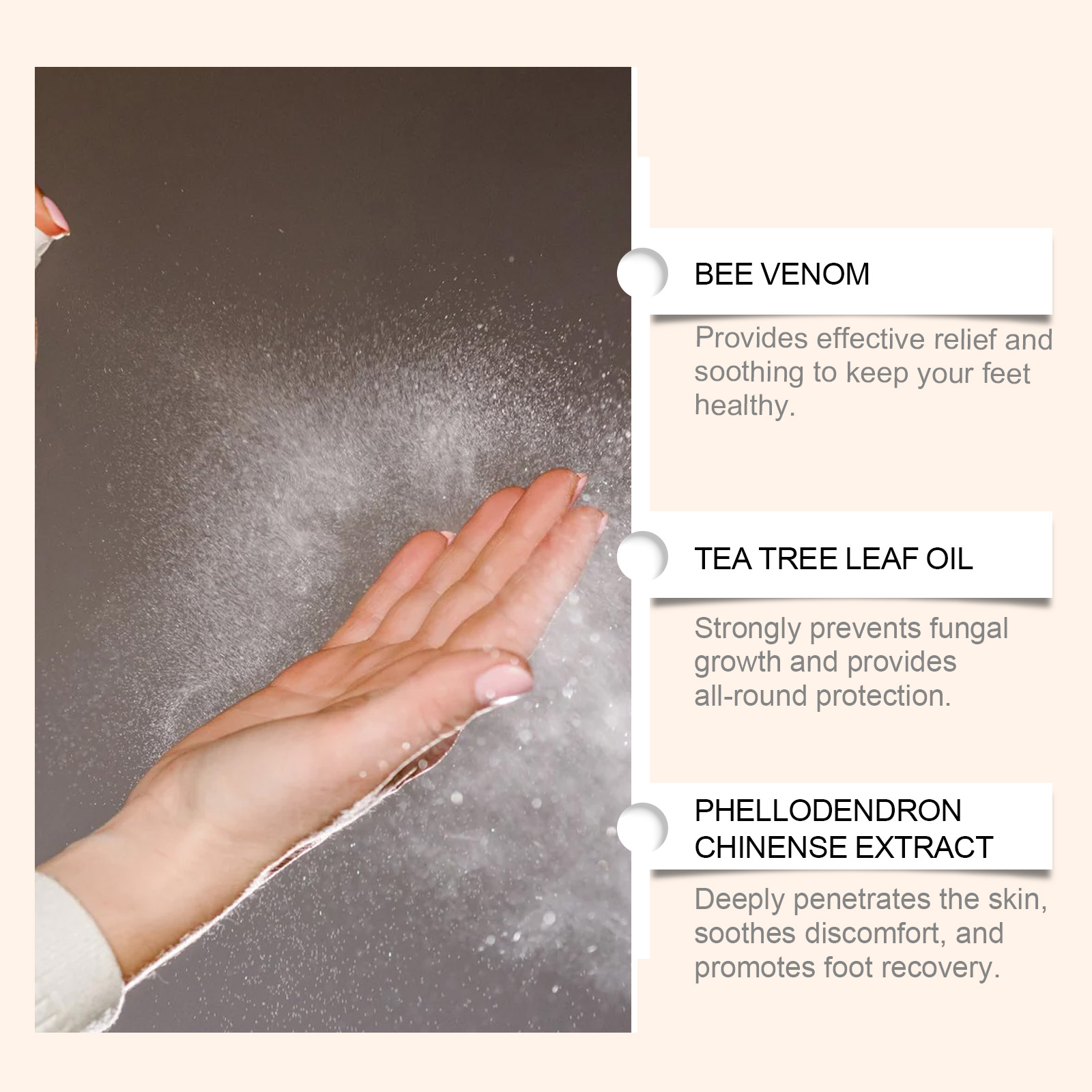Bee Venom Nail Care Spray Foot Nail Cleansing Moisturizing Brightening Nail Care Spray