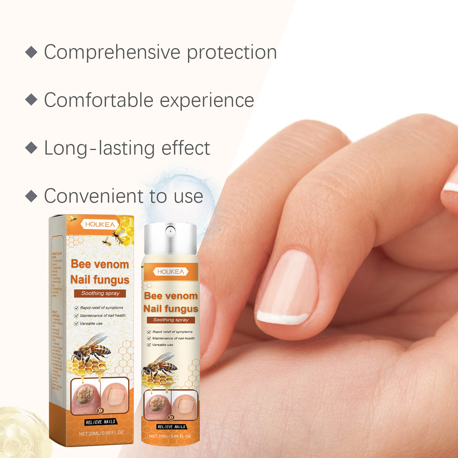 Bee Venom Nail Care Spray Foot Nail Cleansing Moisturizing Brightening Nail Care Spray
