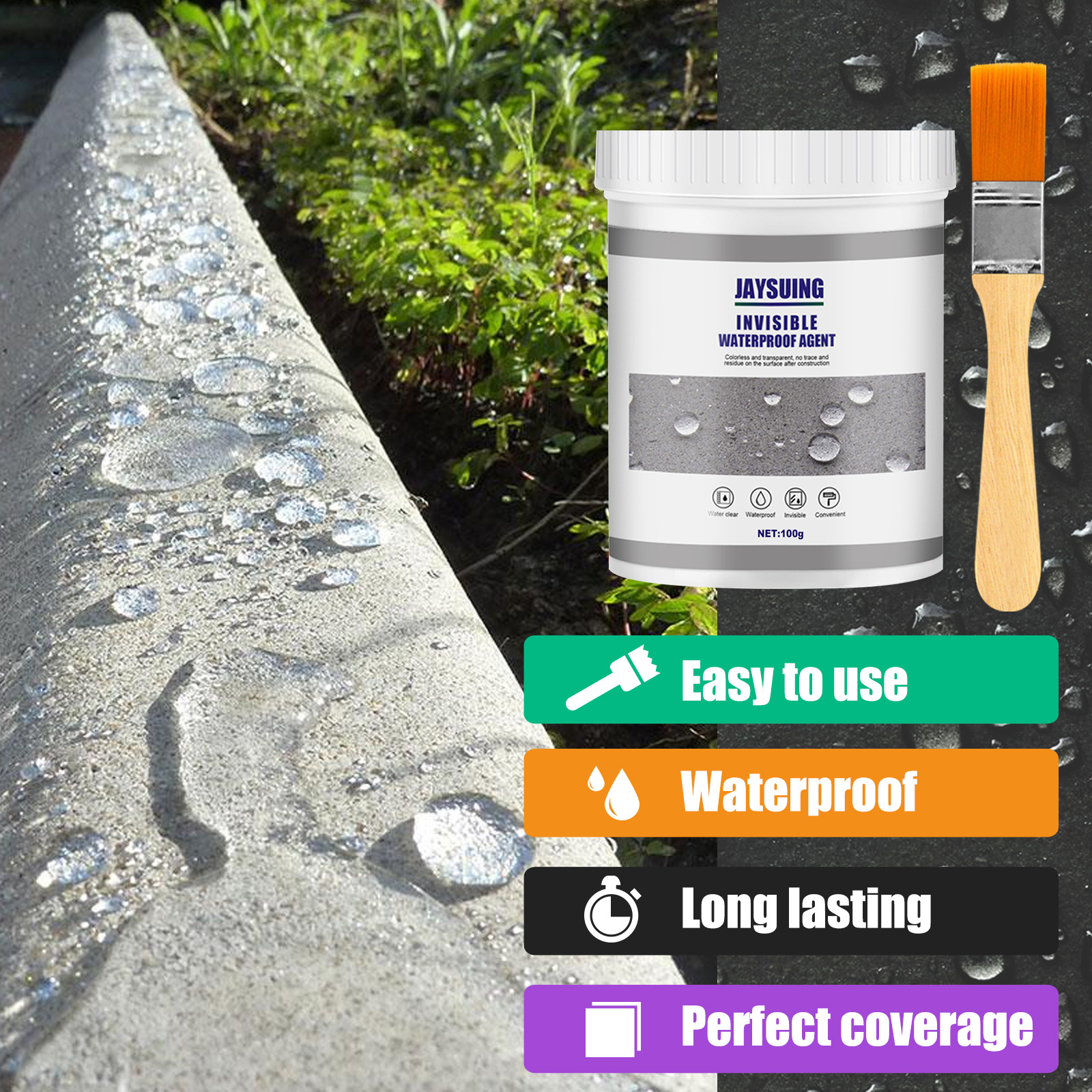 Waterproof Sealant Coating 100g With Brush For Bathroom Kitchen Wall Crack Leak Repair Tile Floor Sealer