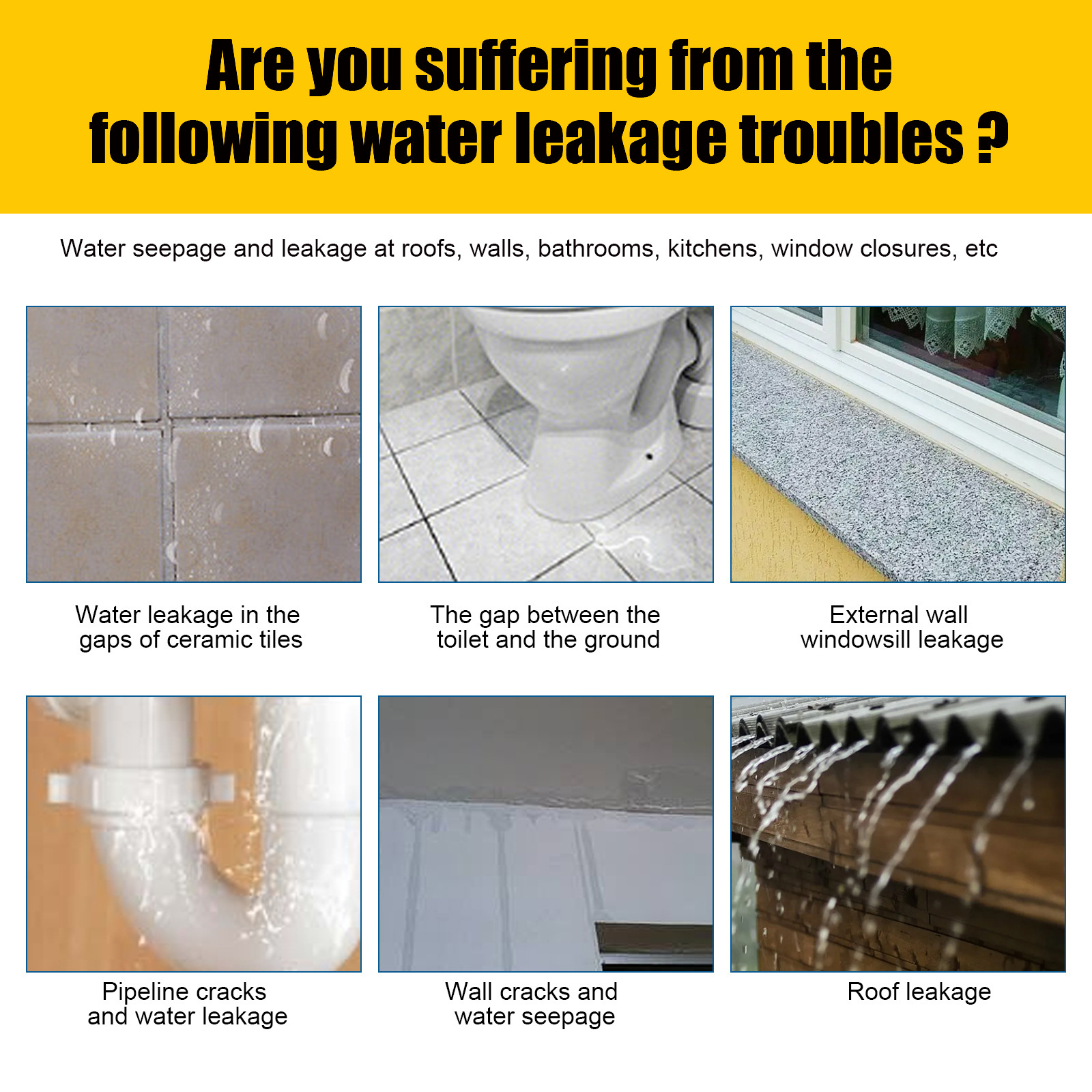 Waterproof Sealant Coating 100g With Brush For Bathroom Kitchen Wall Crack Leak Repair Tile Floor Sealer